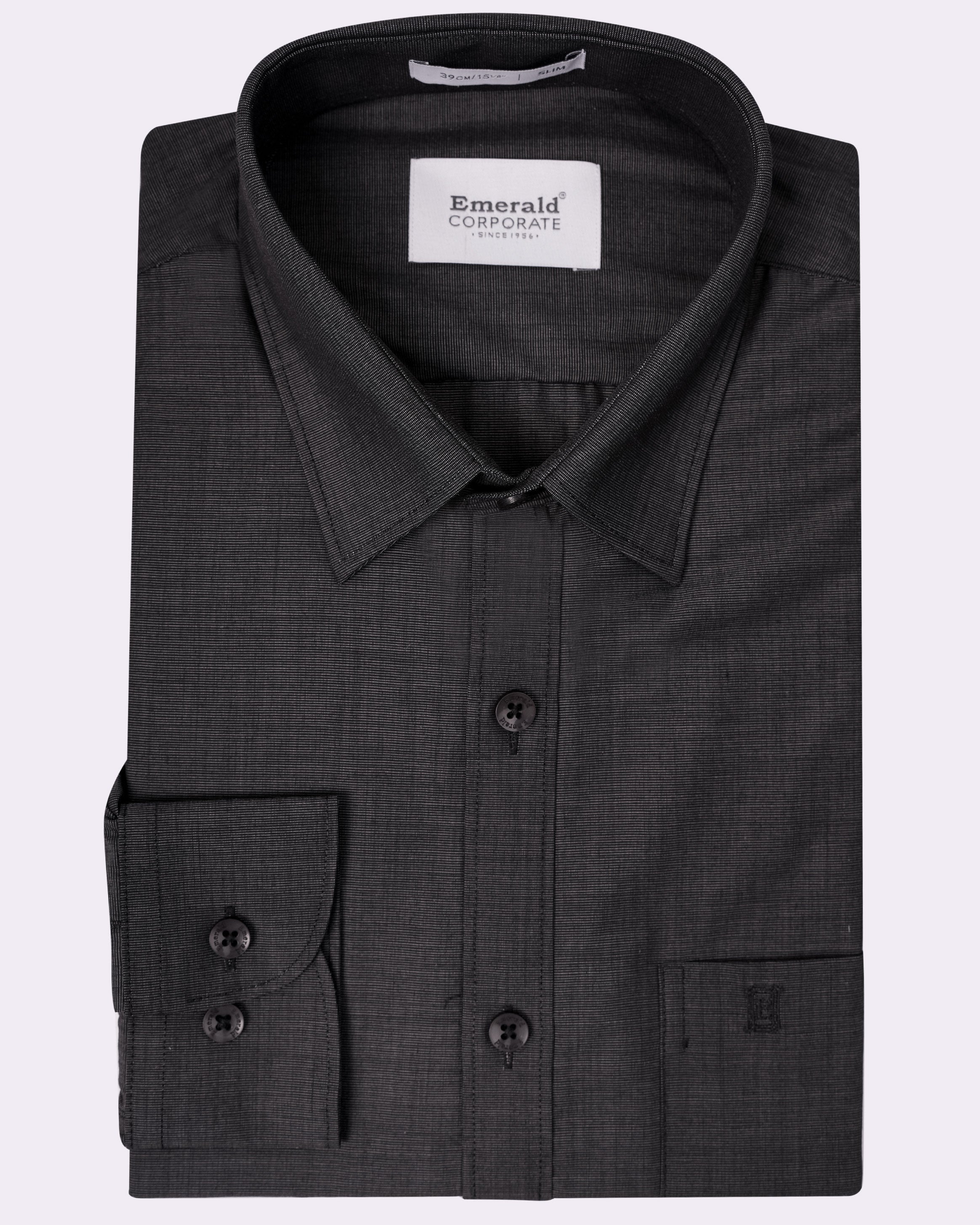 Emerald Corporate Fil A Fil Slim Fit - Black