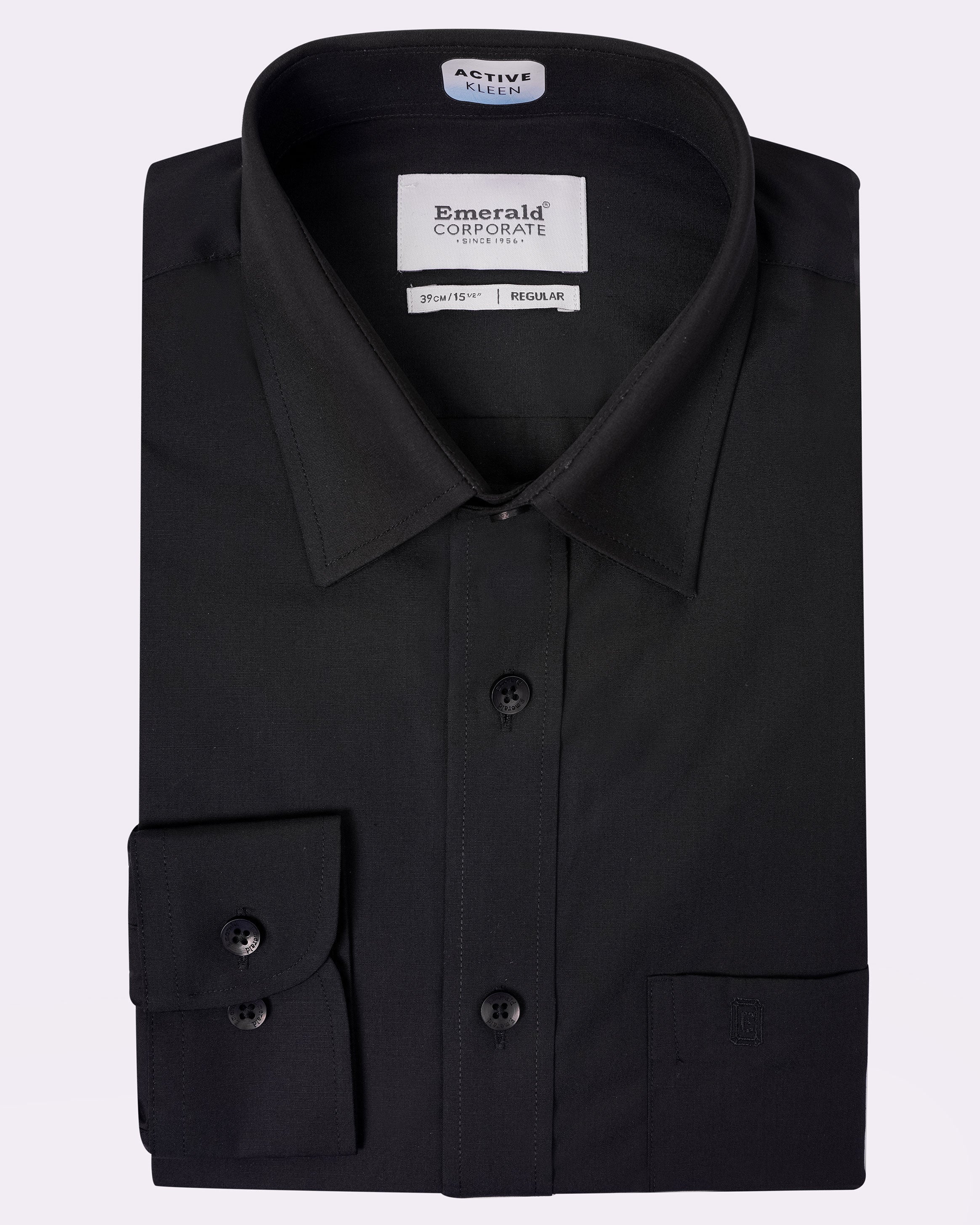 Emerald Corporate Active Kleen  Plain Regular Fit - Black