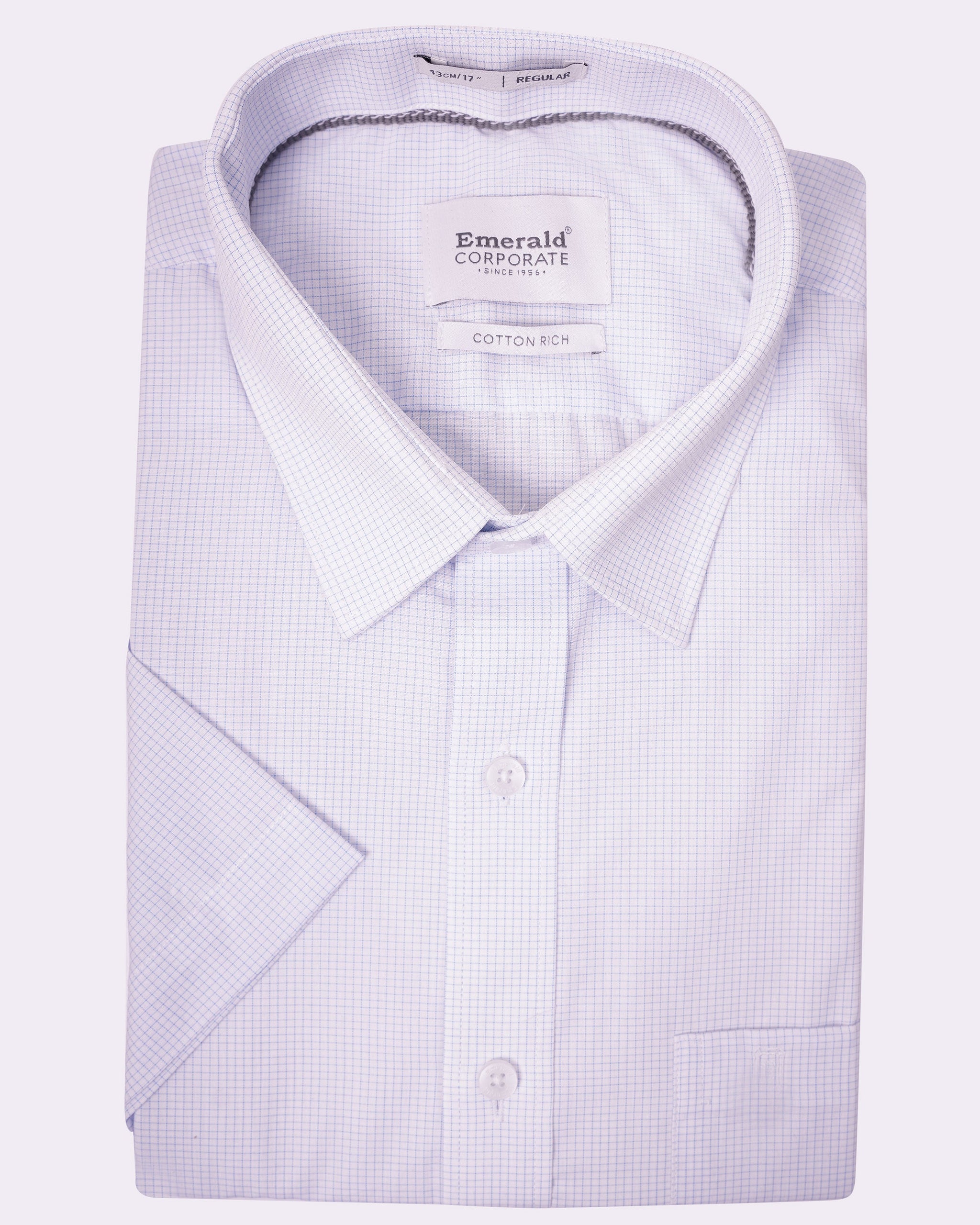 Emerald Corporate Checks Regular Fit - Powder