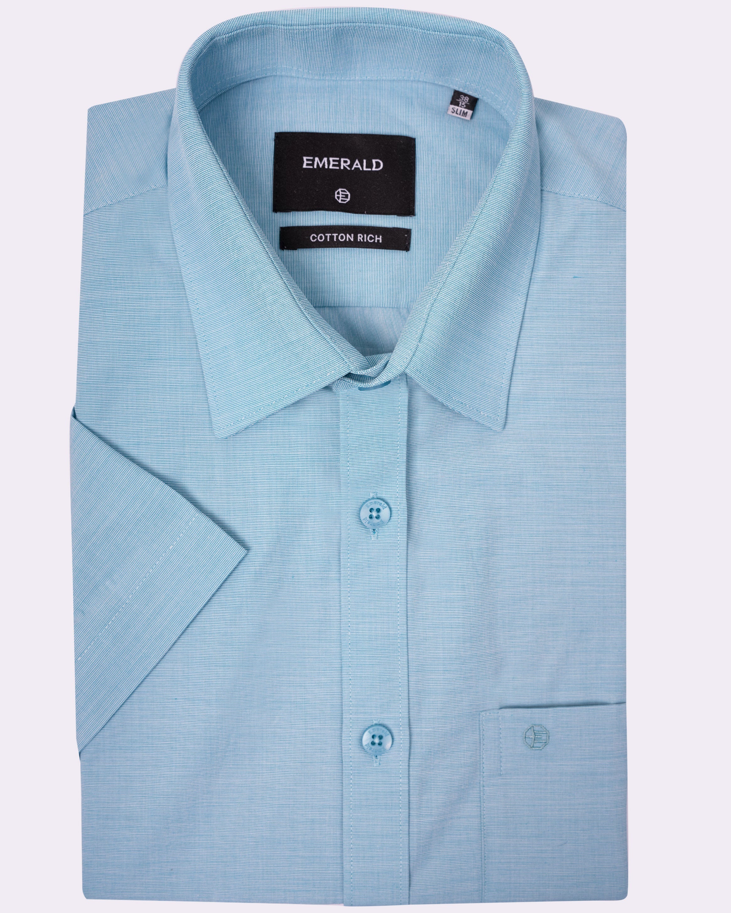 Emerald Corporate Fil A Fil Slim Fit - Cashmere Blue
