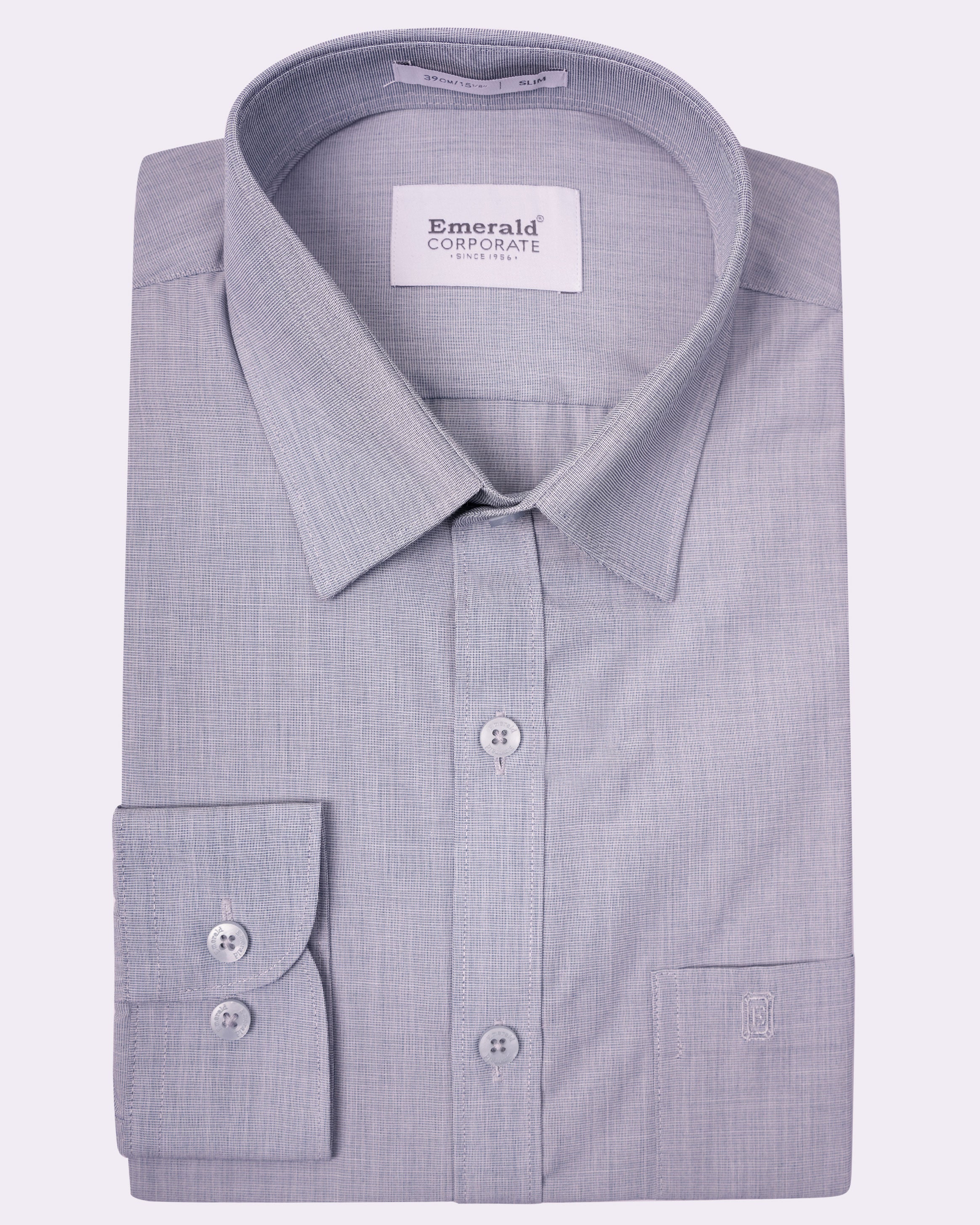 Emerald Corporate Fil A Fil Slim Fit - Blue Heaven