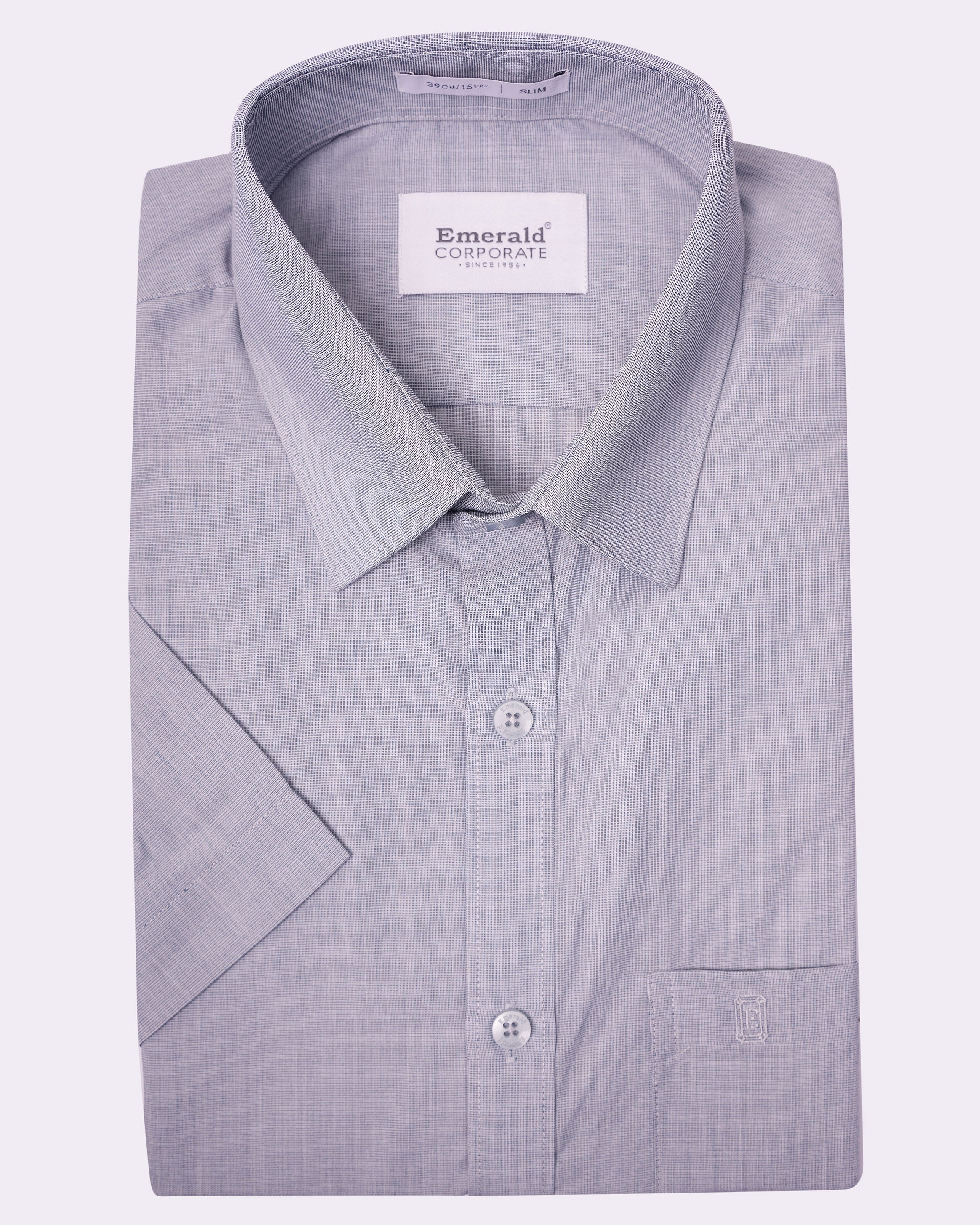 Emerald Corporate Fil A Fil Slim Fit - Blue Heaven