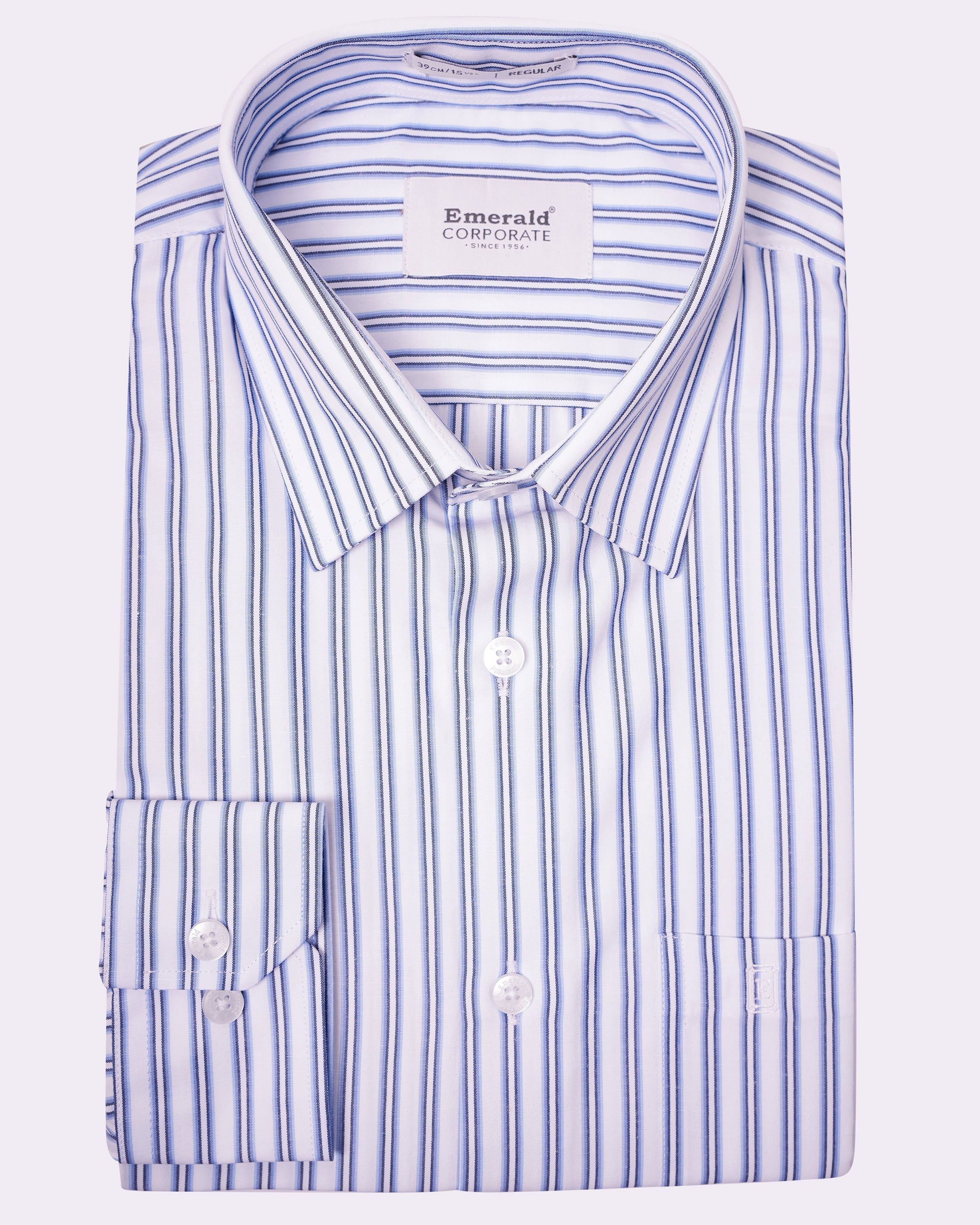 Emerald Corporate Stripe Regular Fit - Blue Depths