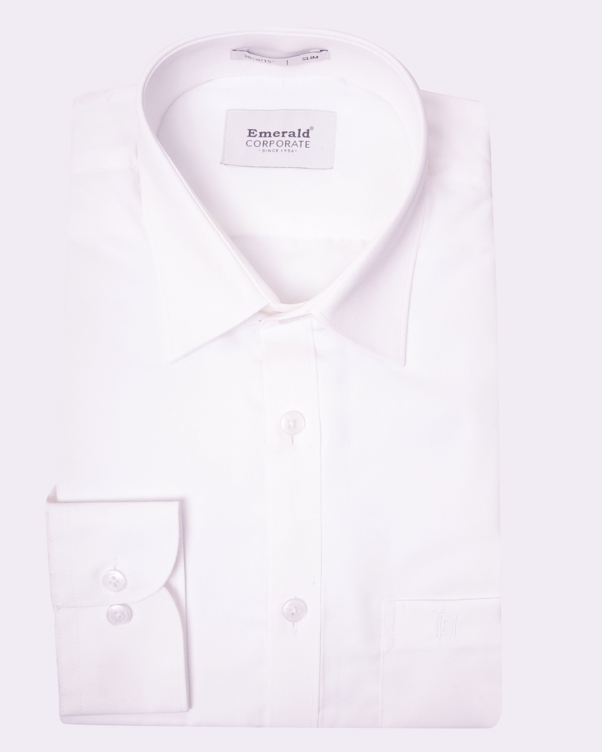 Emerald Corporate Dobby Slim Fit - White