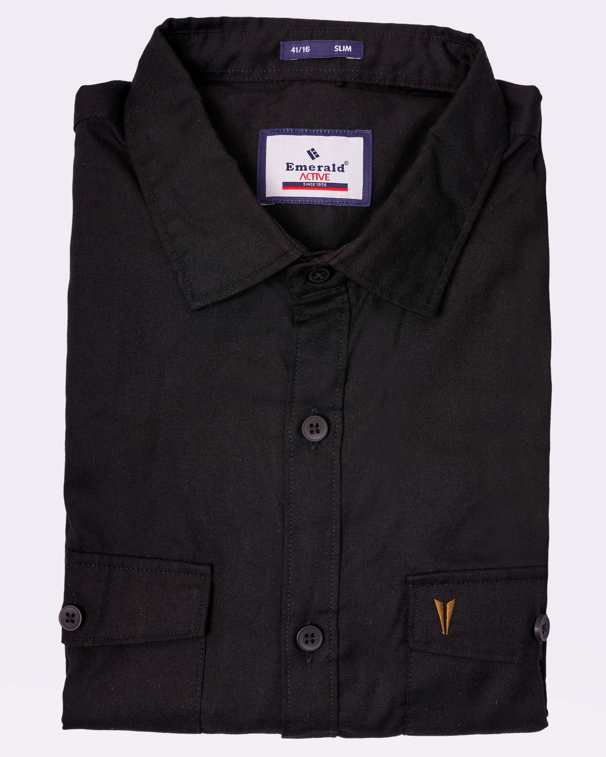 Emerald Active Double Pocket Plain Slim Fit - Black