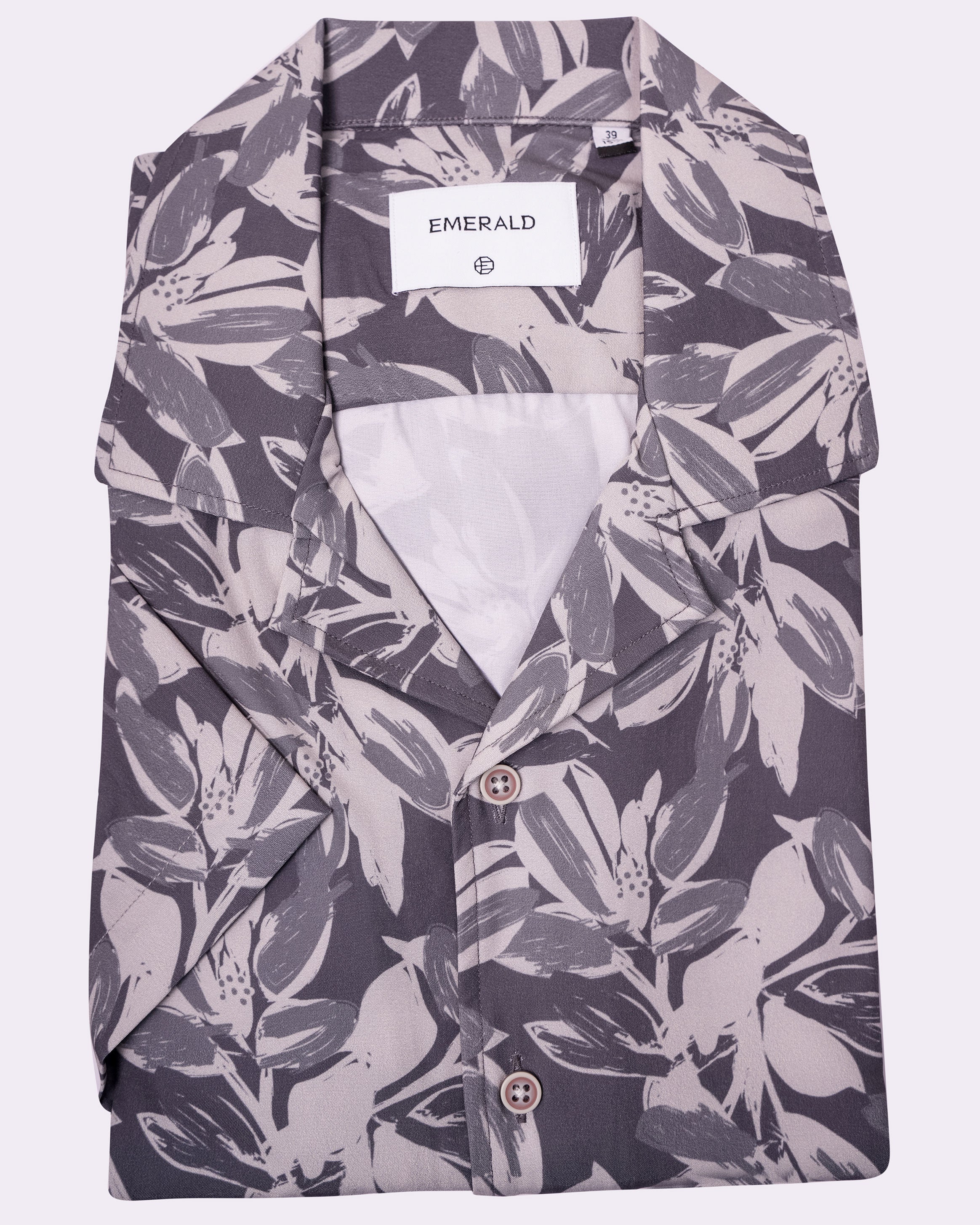 Emerald Casual Printed Leisure Fit - Charcoal