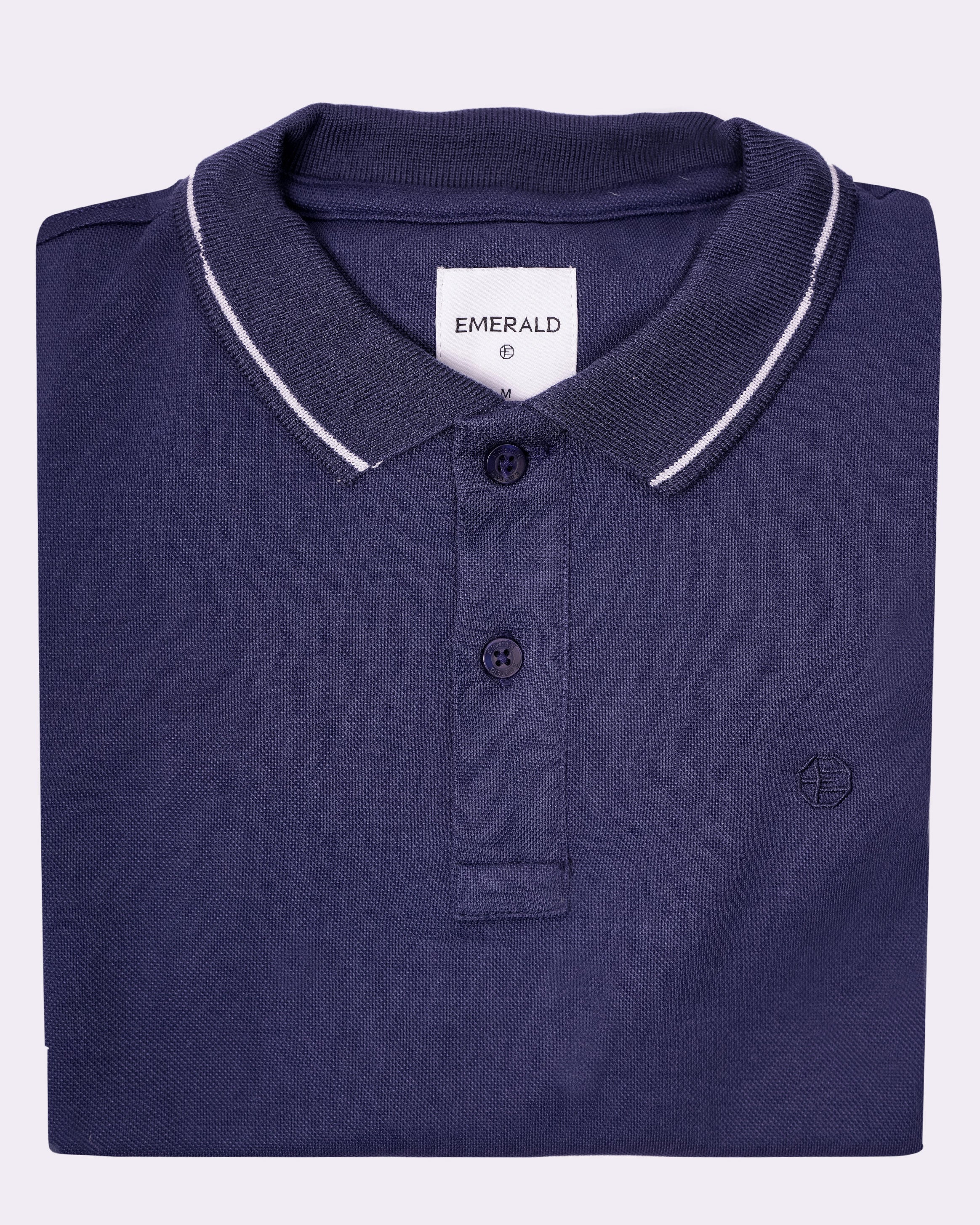 Emerald Polo Pique Solid Slim Fit - Orion Blue