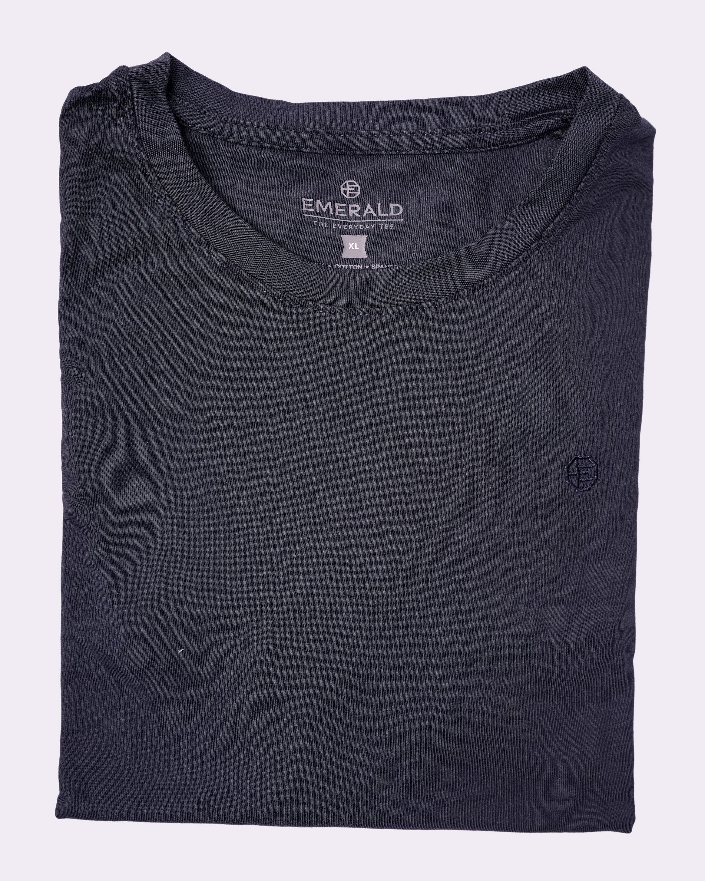 Emerald Crew Neck Plain Slim Fit - Navy