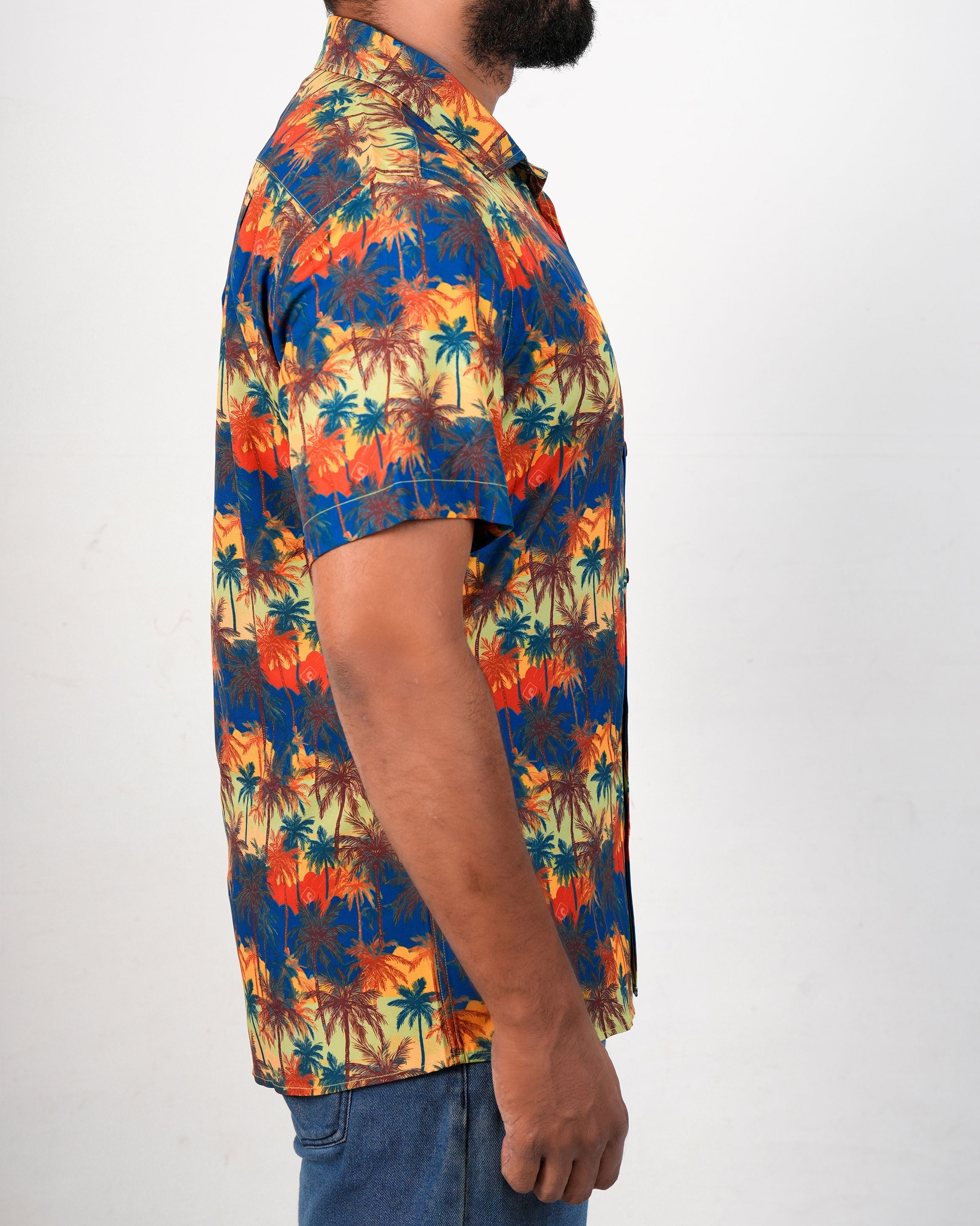Emerald Casual Printed Slim Fit-Blazing Yellow