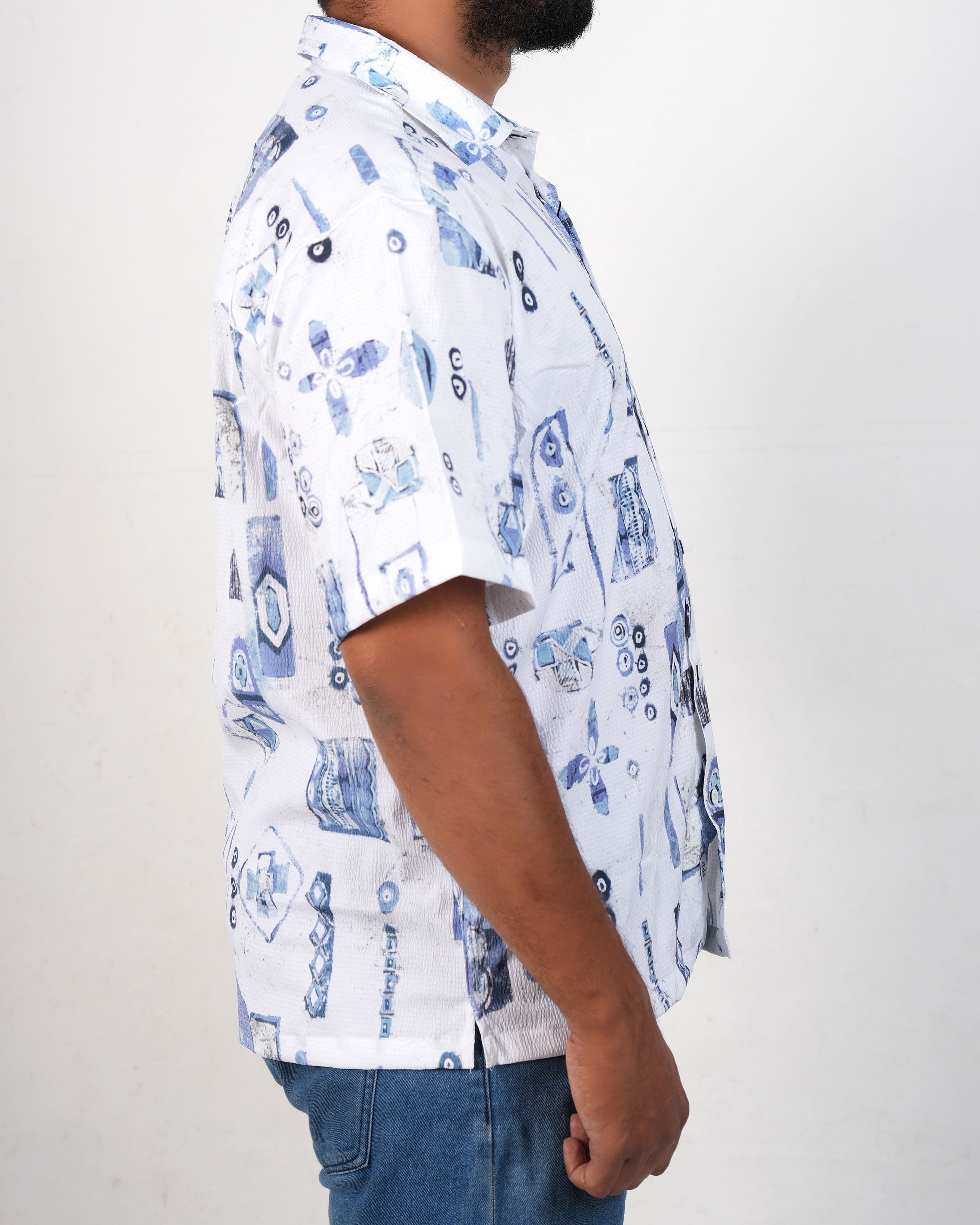 Emerald Printed Oversized Shirt-Little Boy Blue