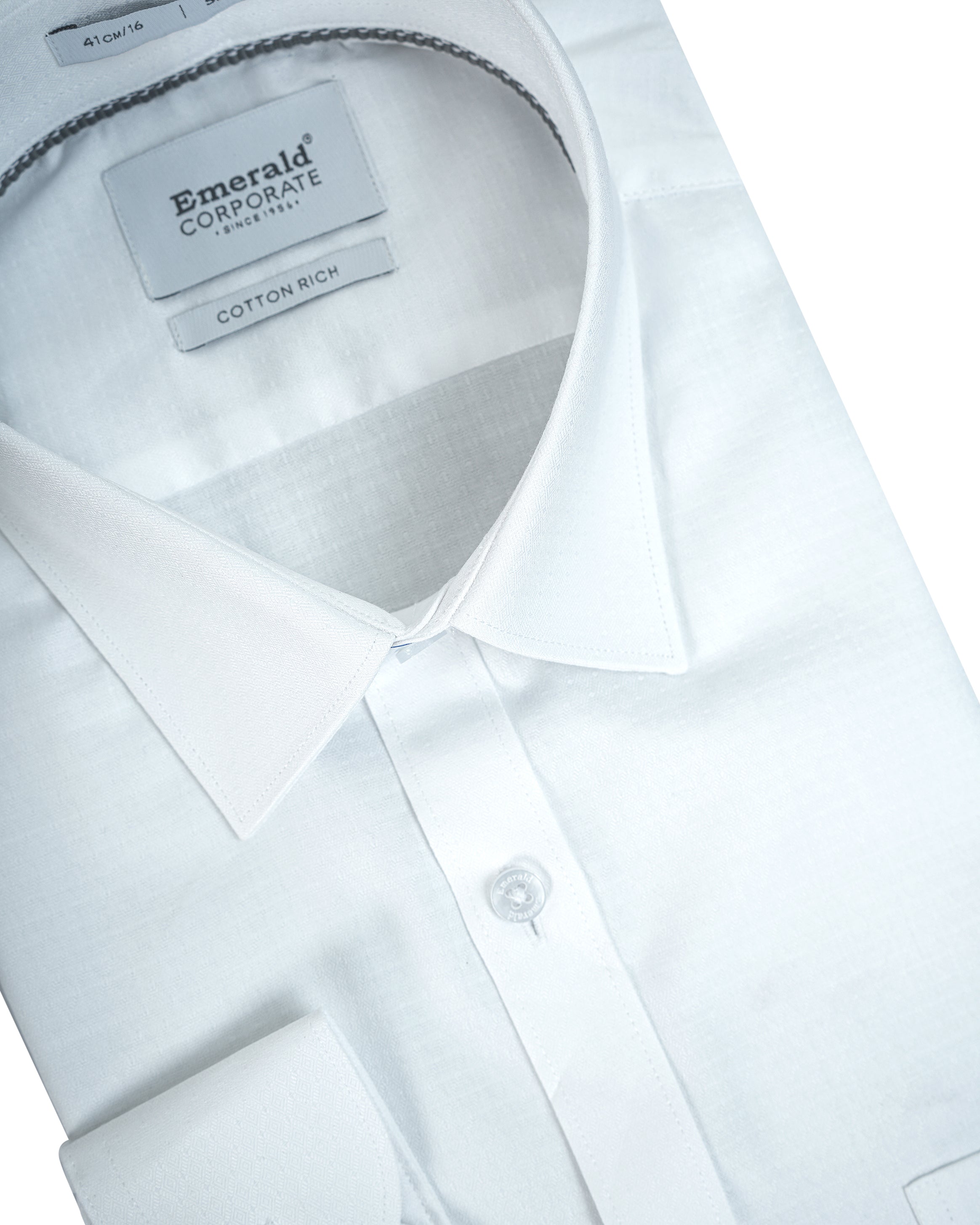 Emerald Corporate dobby Slim Fit-Bone White