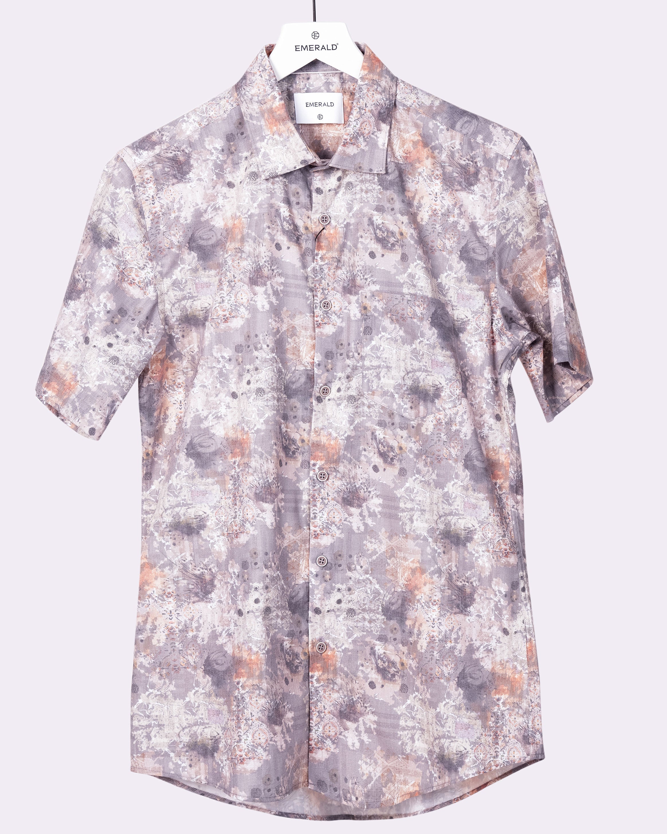 Emerald Casual Printed Slim Fit - Cloud Burst