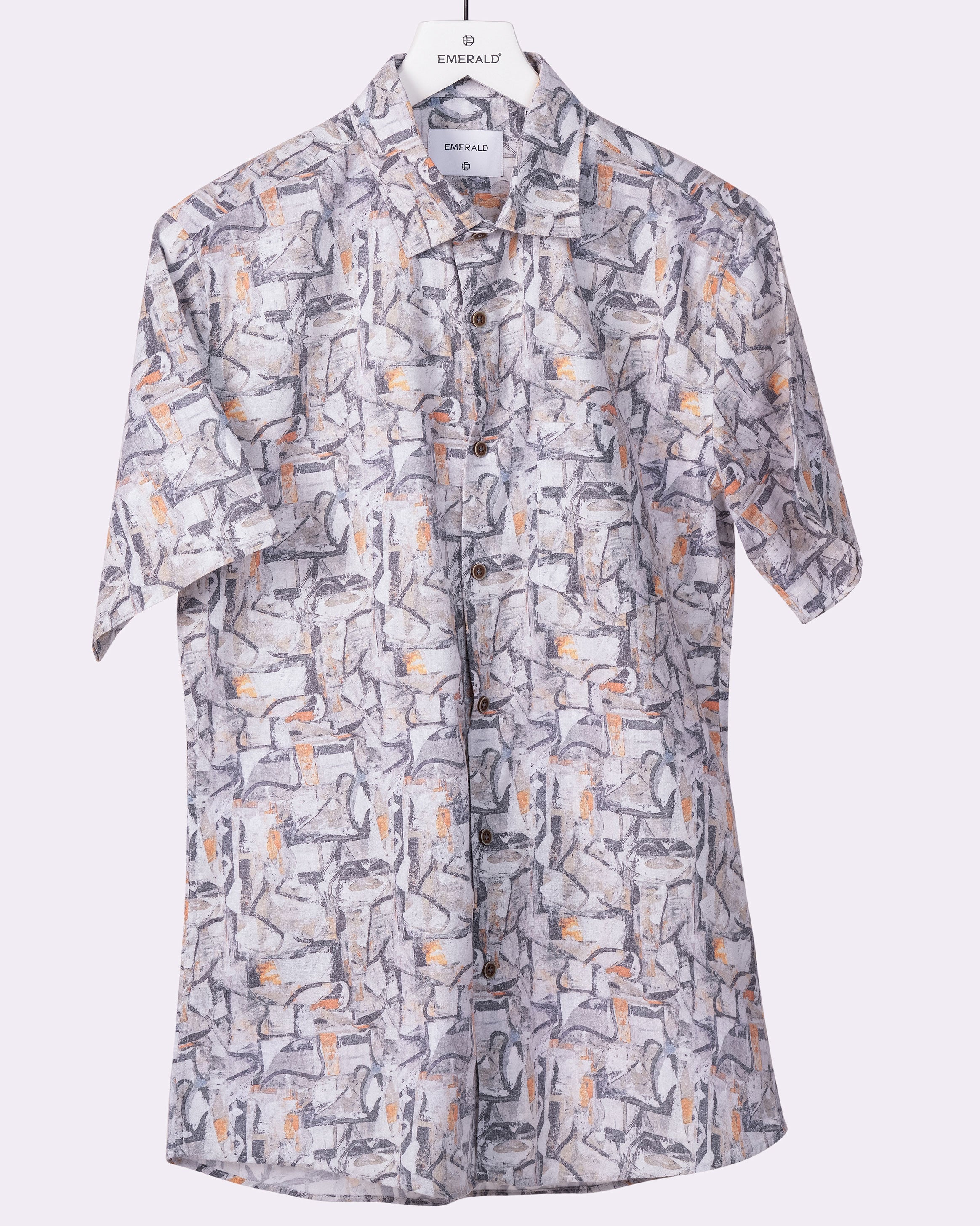 Emerald Casual Printed Leisure Fit - Charcoal