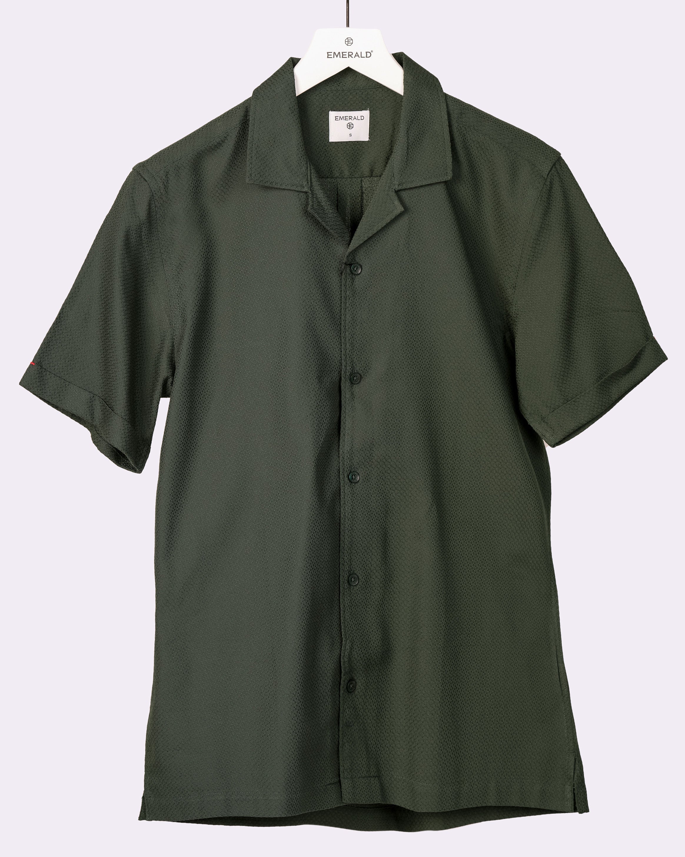 Emerald Casual Jacquard Oversized - Dark Green