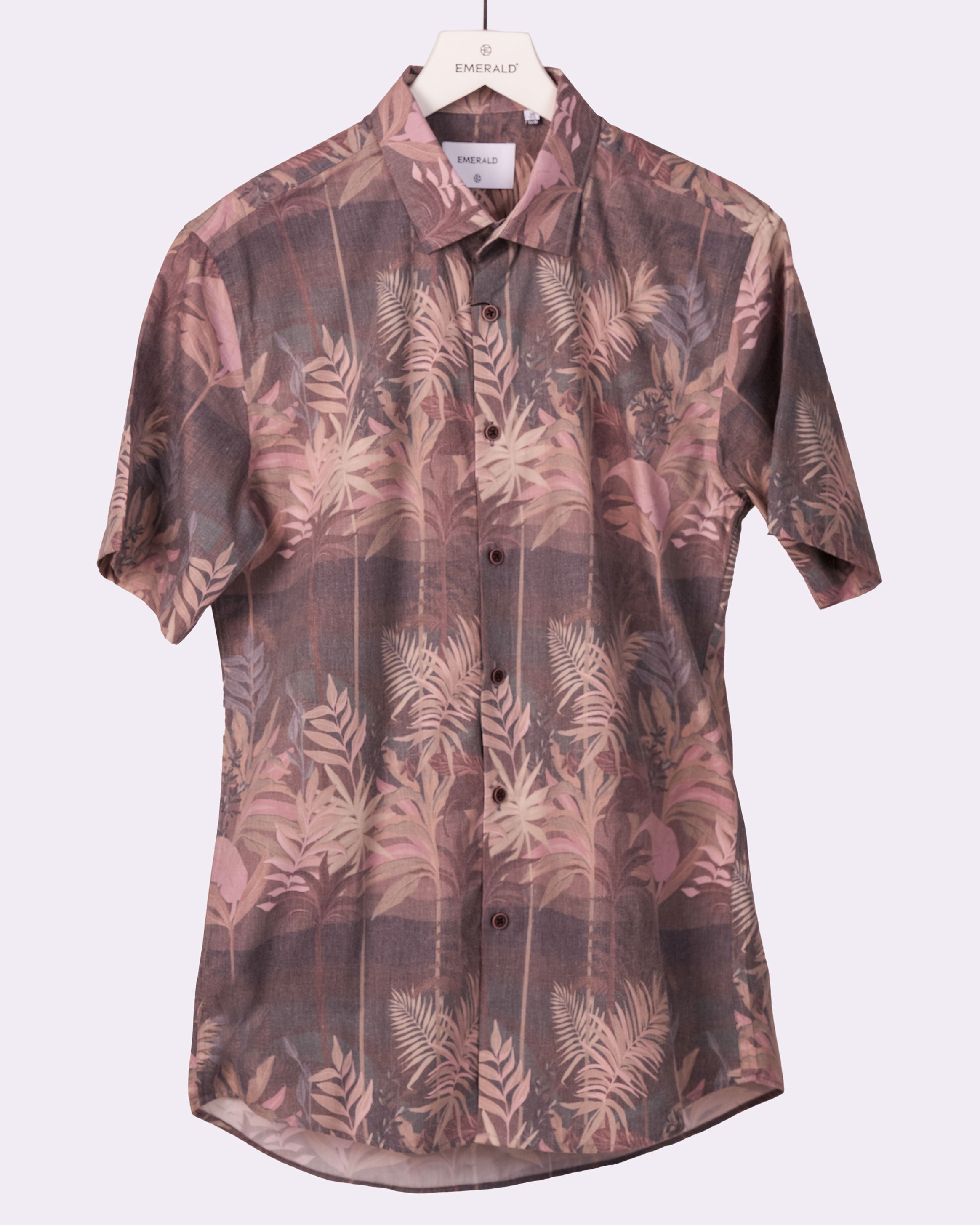 Emerald Casual Printed Slim Fit - Pine Bark