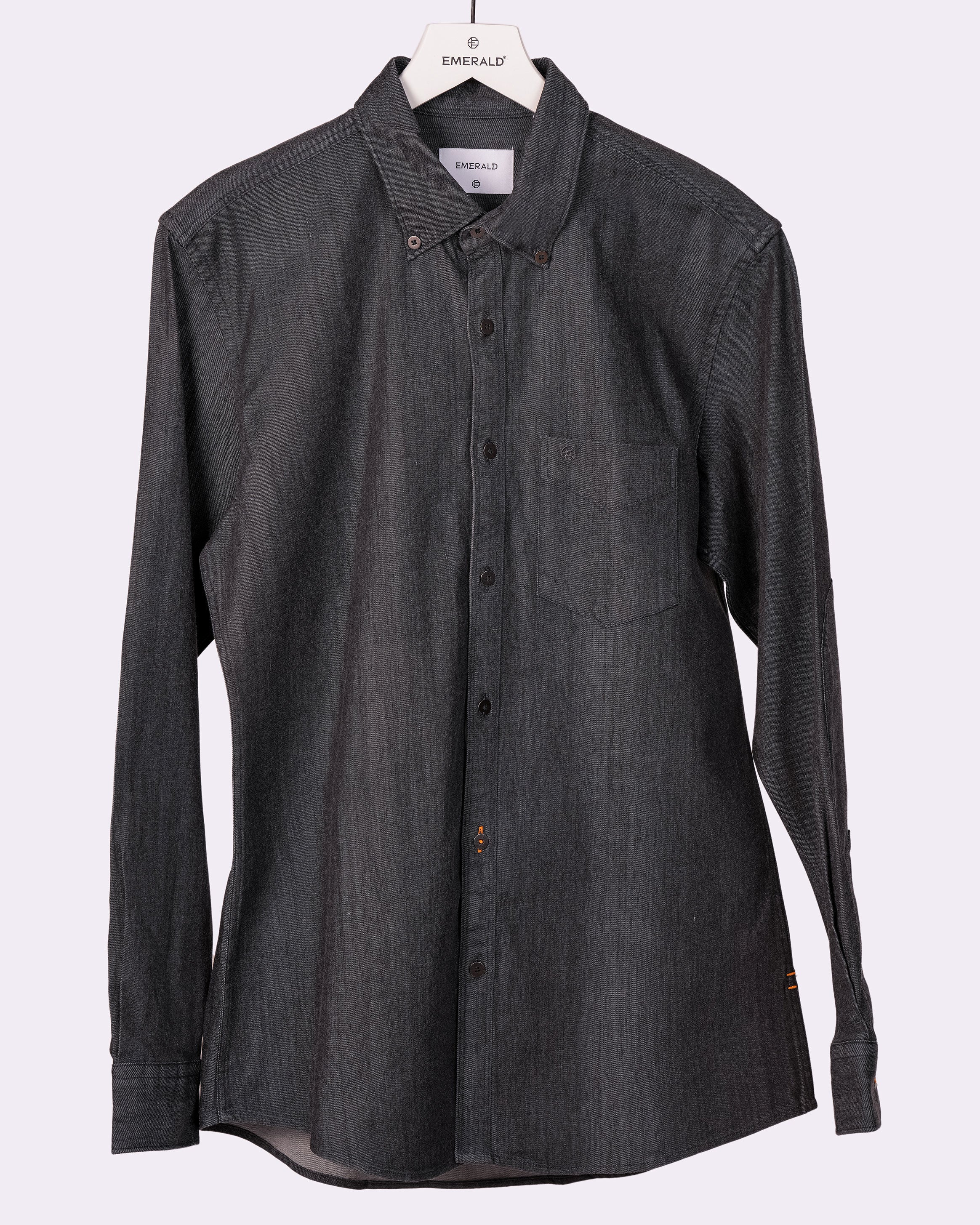 Emerald Active Button Down Slim Fit Denim Shirt - Indigo
