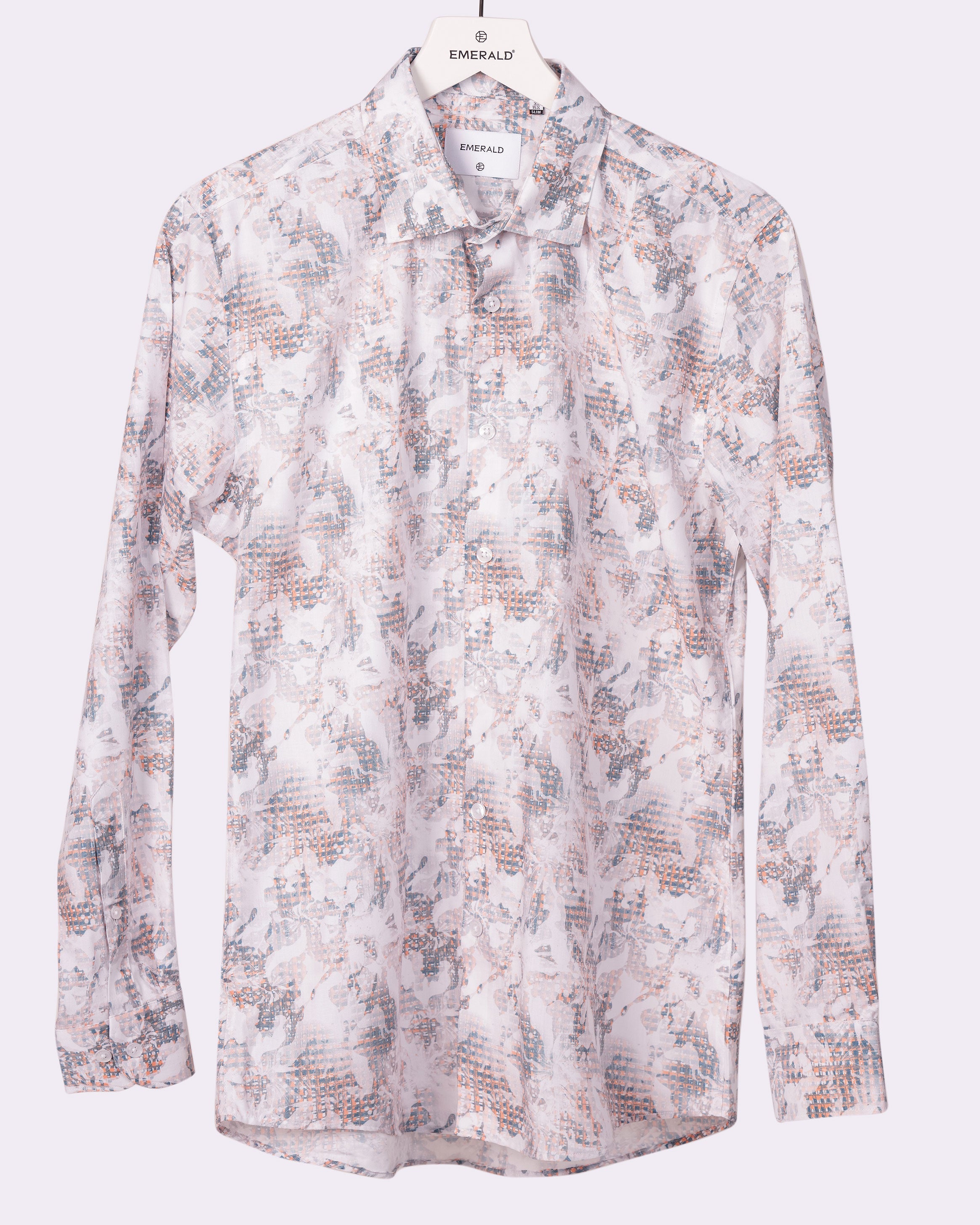 Emerald Casual Printed Slim Fit - Shell Coral