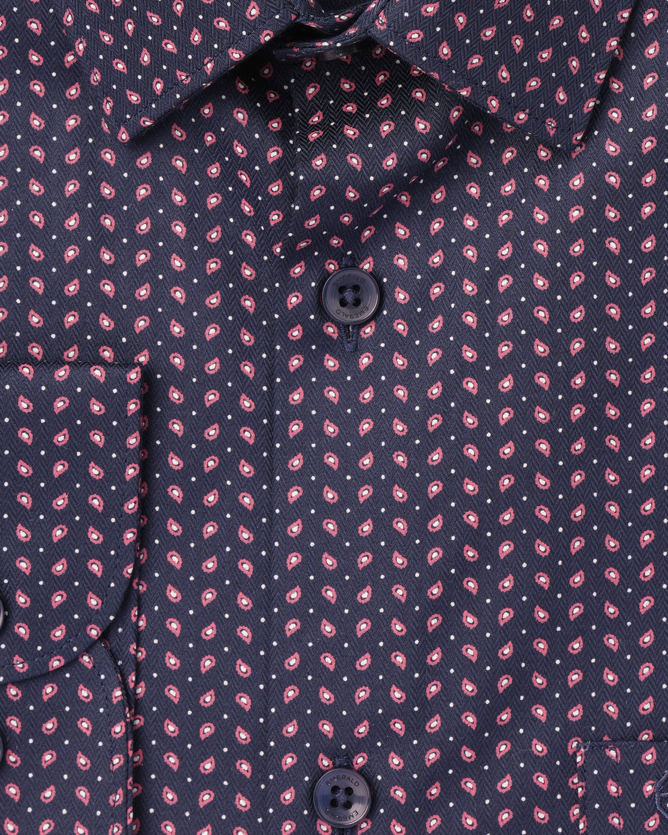 Emerald Formal Printed Slim Fit - True Navy