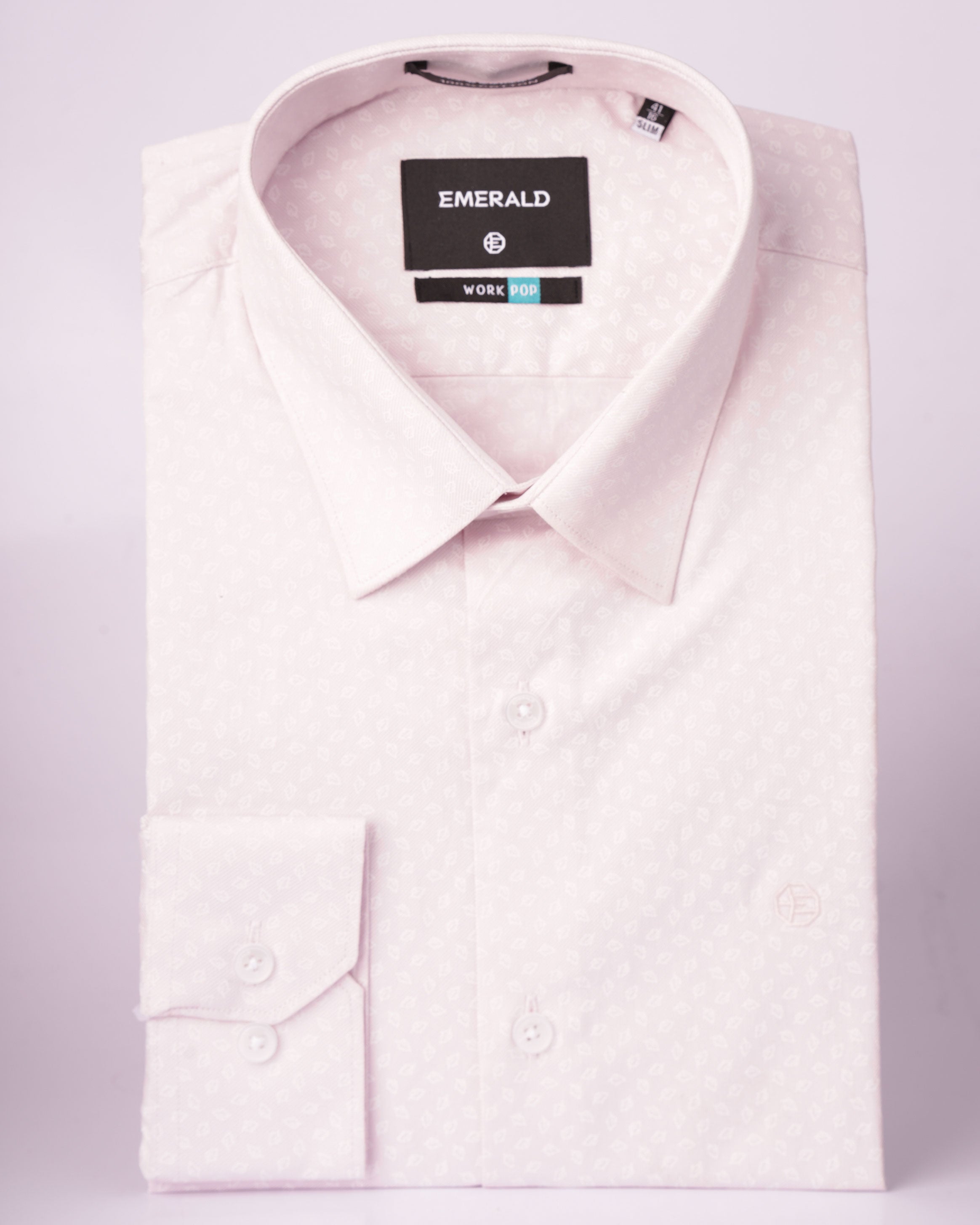Emerald Formal Printed Slim Fit - Light Pink