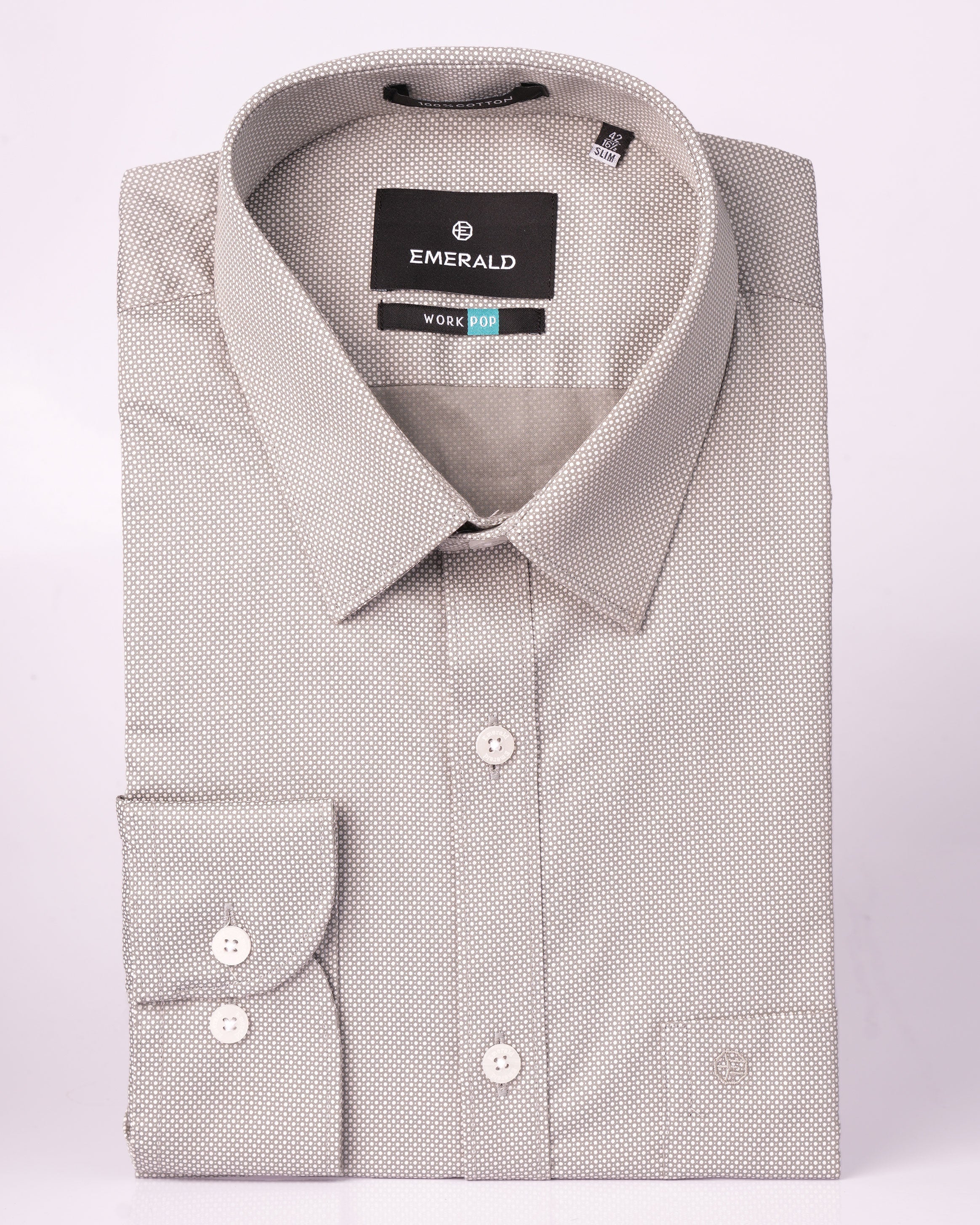 Emerald Formal Printed Slim Fit - Light Green