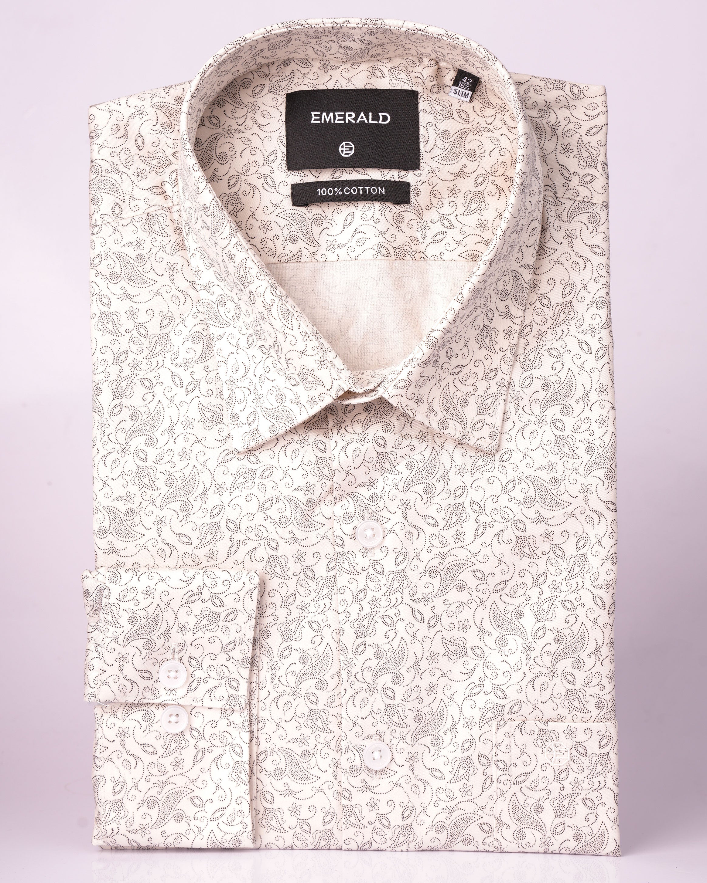 Emerald Formal Printed Slim Fit - Yellow