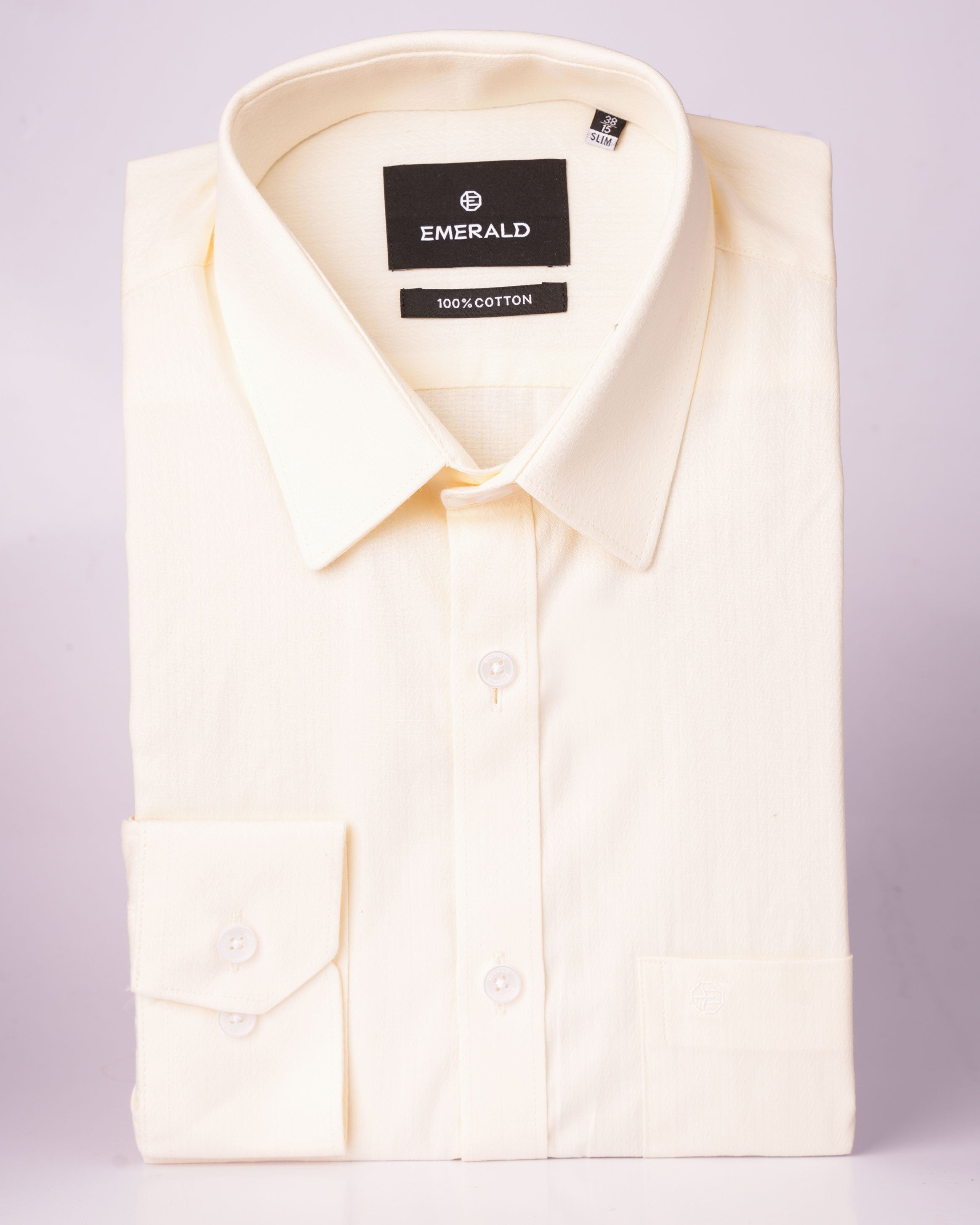 Emerald Formal Dobby Slim Fit - Cream