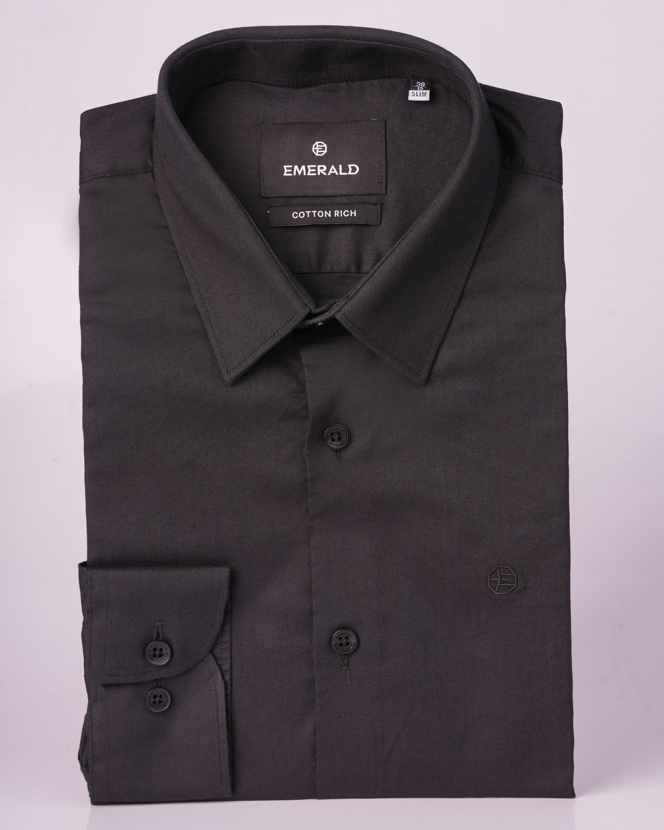 Emerald Evening Plain Slim Fit - Black