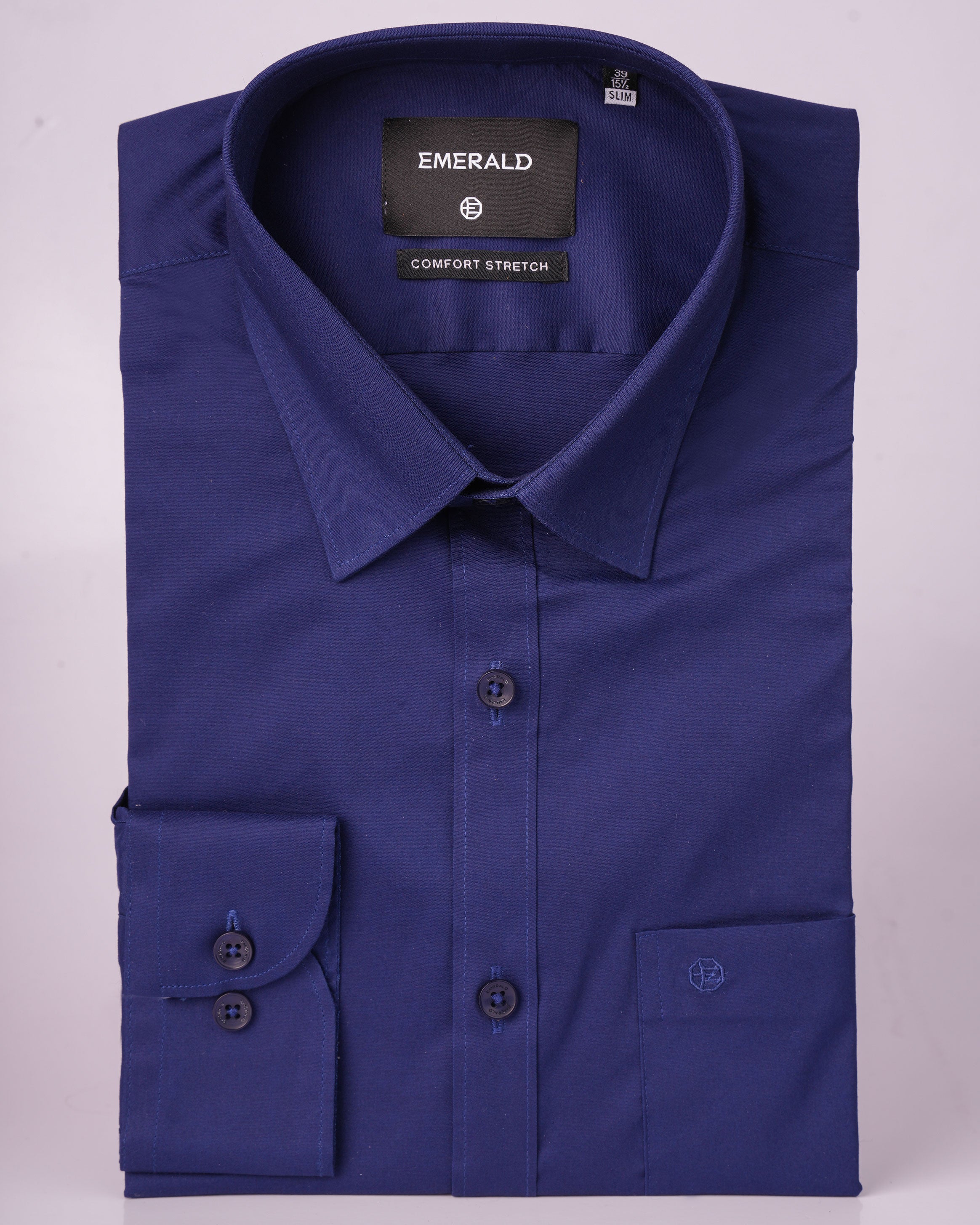 Emerald Formal Dark Plain Slim Fit - Blue