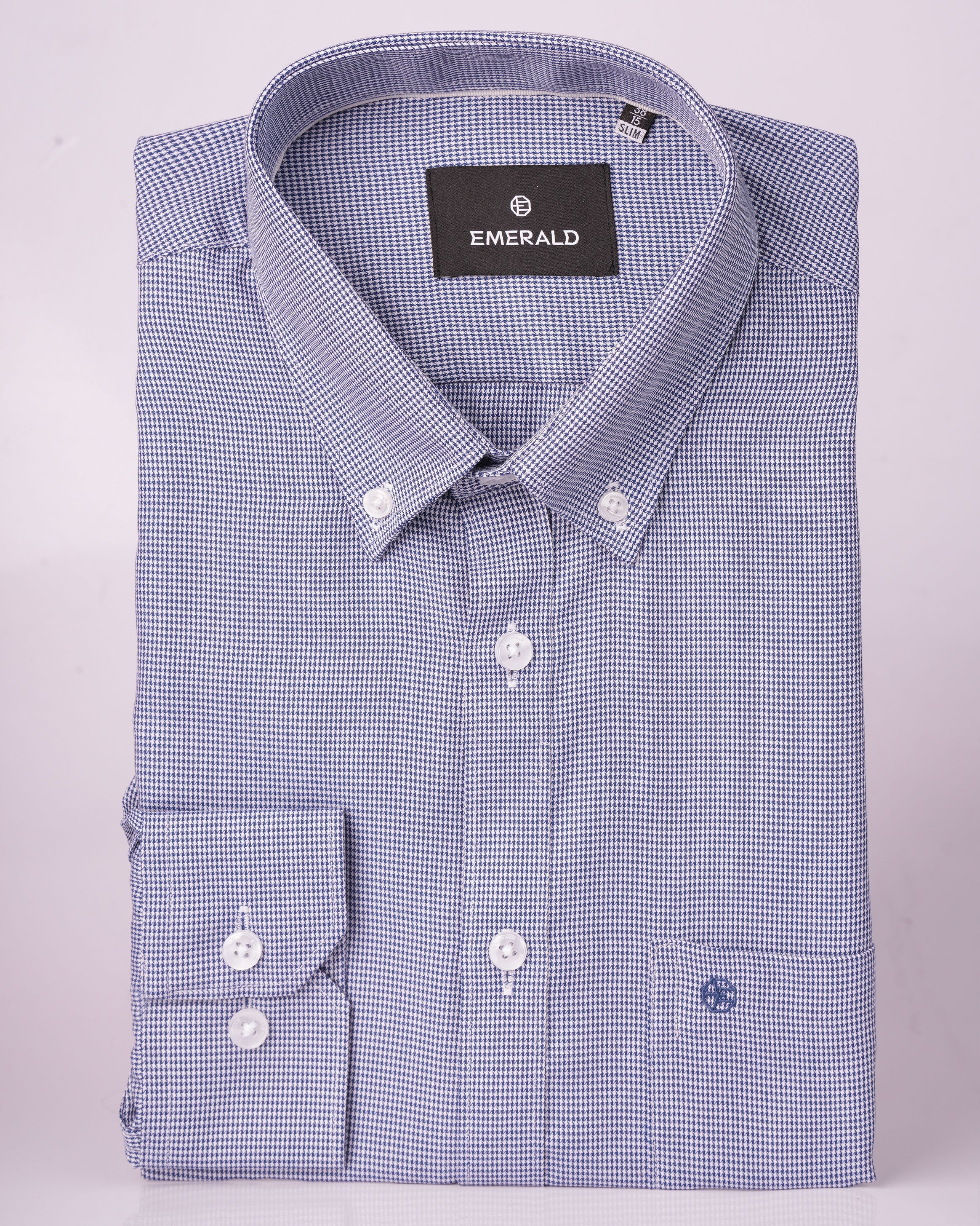 Emerald Formal Houndstooth Slim Fit - Navy