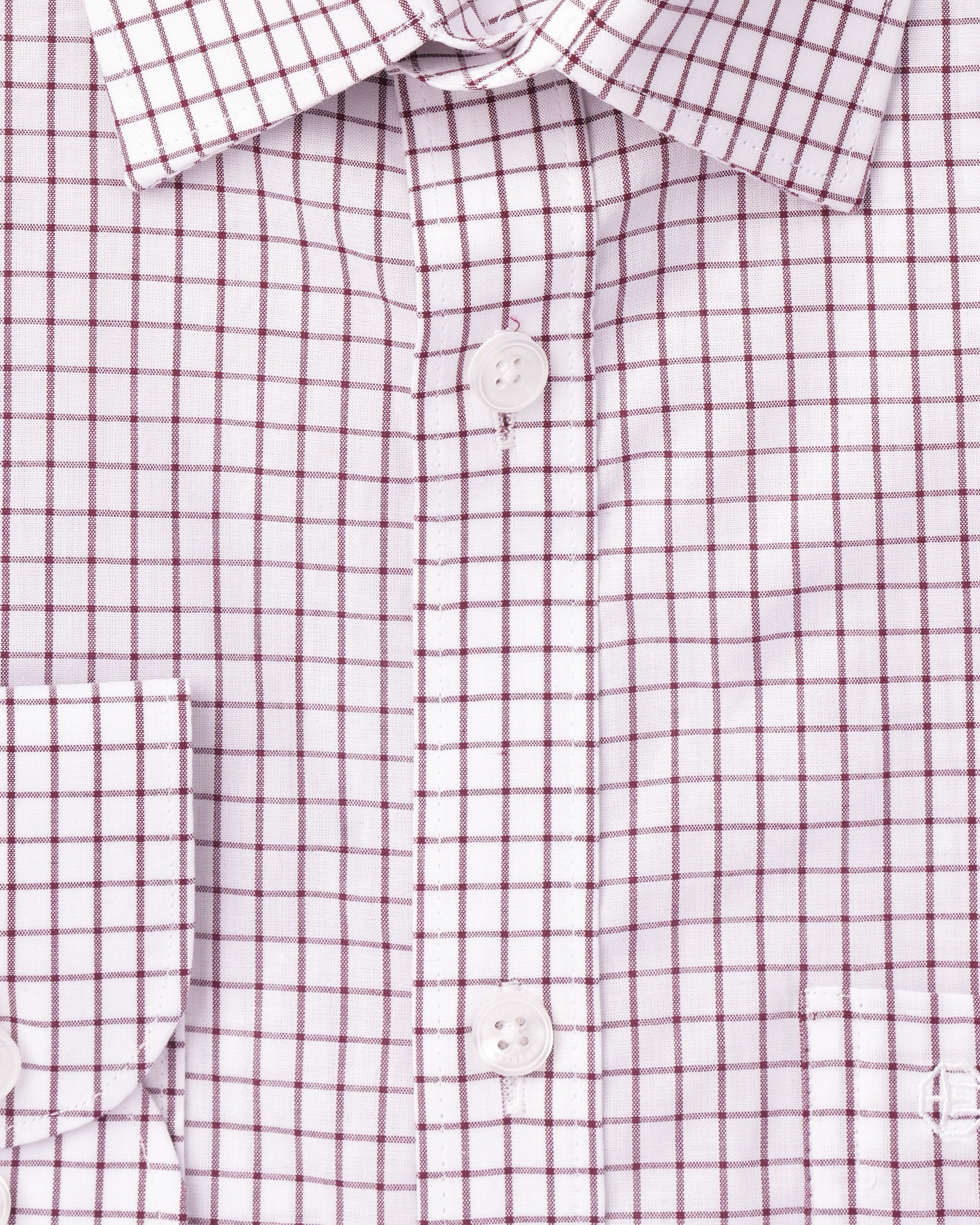Emerald Formal Checks Slim Fit - Maroon