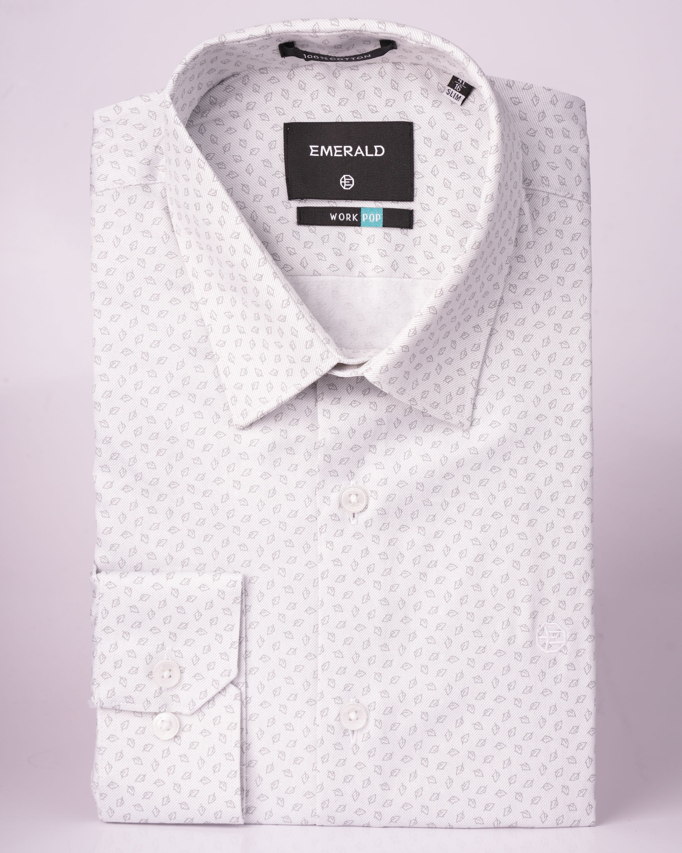 Emerald Formal Printed Slim Fit - Ice