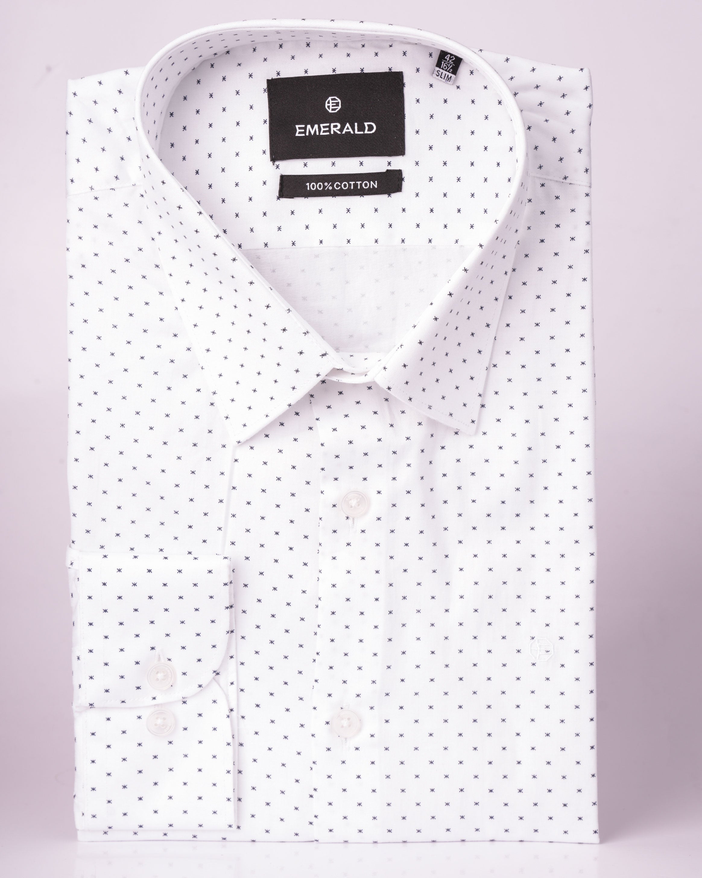 Emerald Formal Printed Slim Fit - White Asparagus