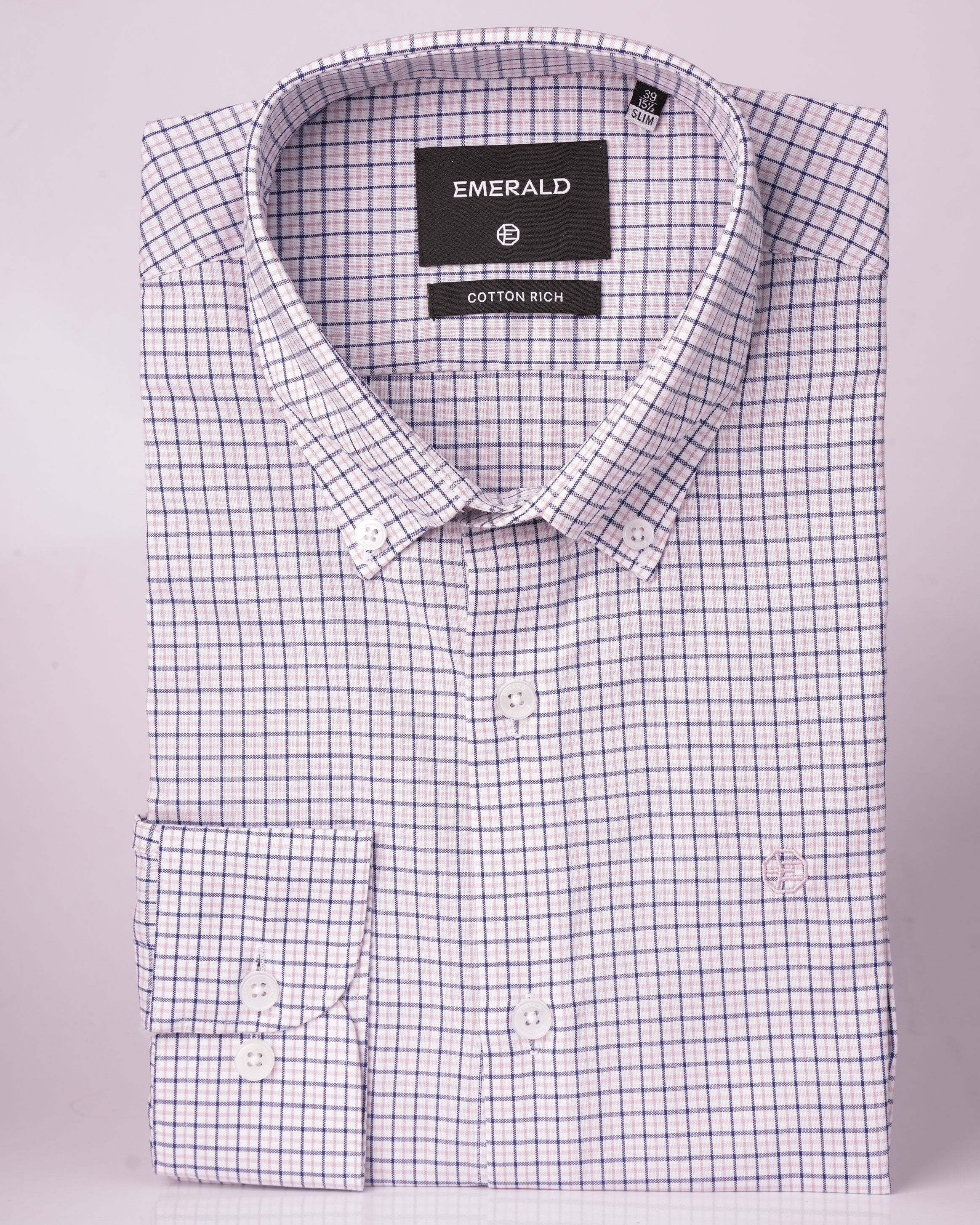 Emerald Formal Checks Slim Fit - Honey