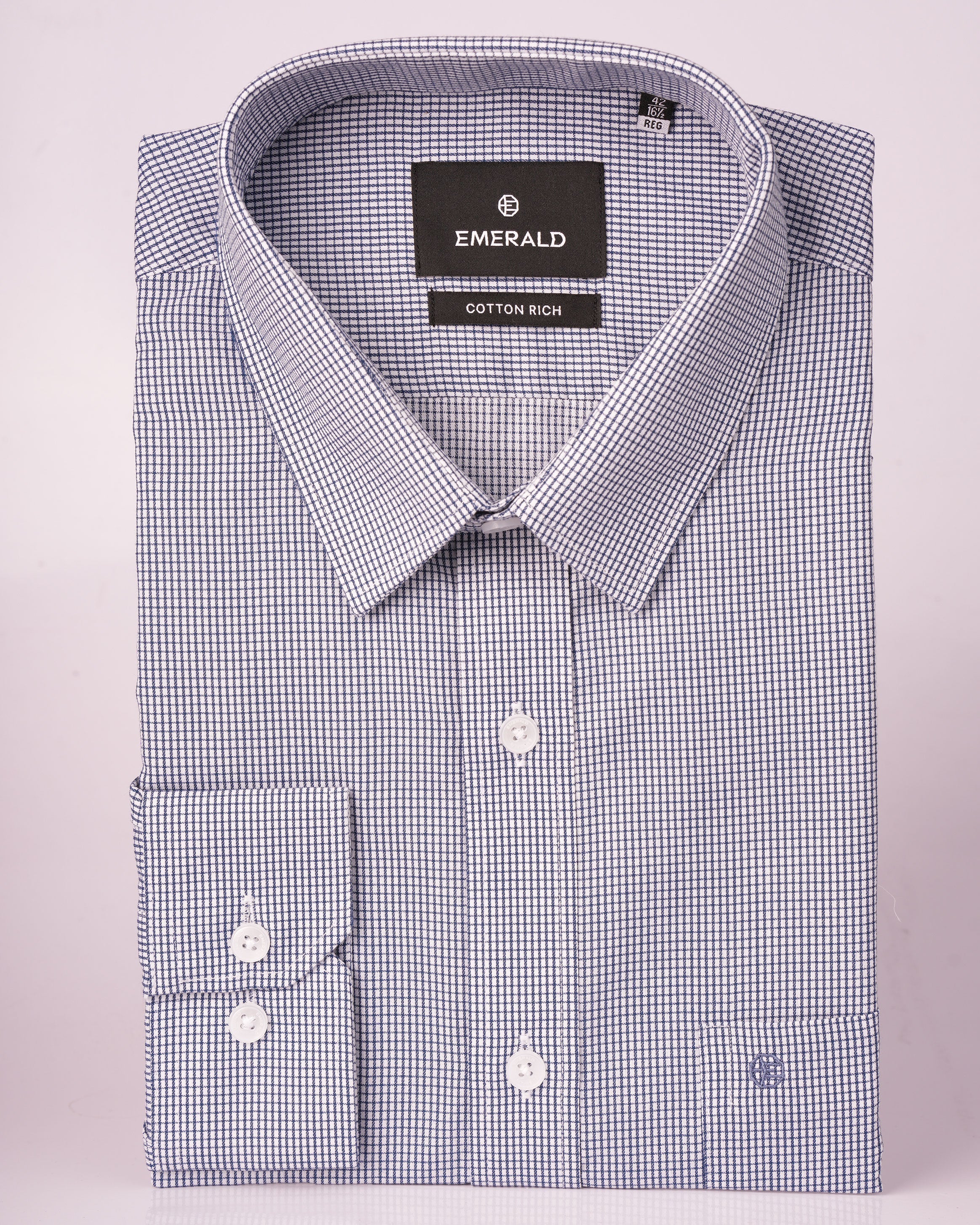 Emerald Formal Checks Regular Fit - Princess Blue