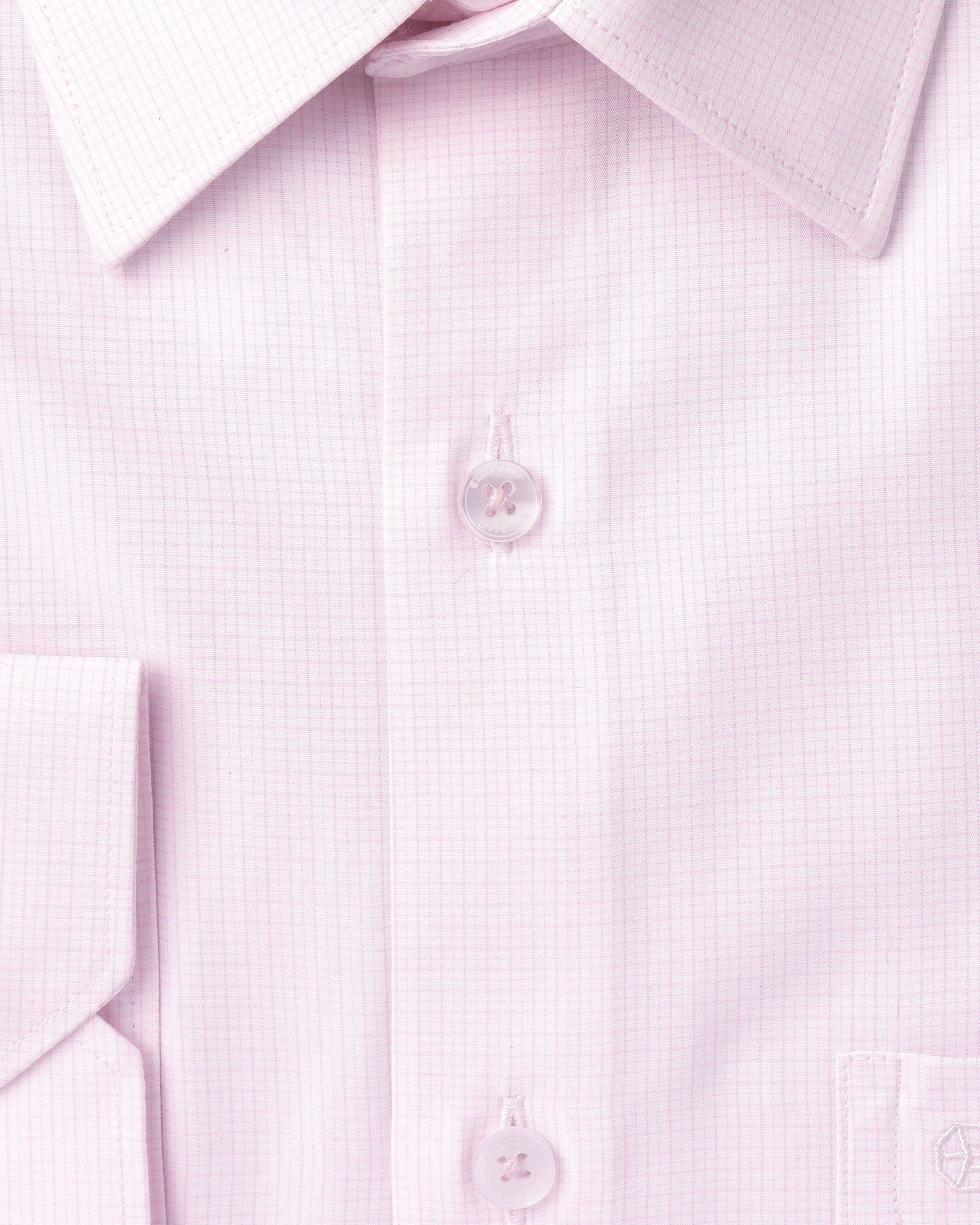 Emerald Formal Checks Slim Fit - Light Pink