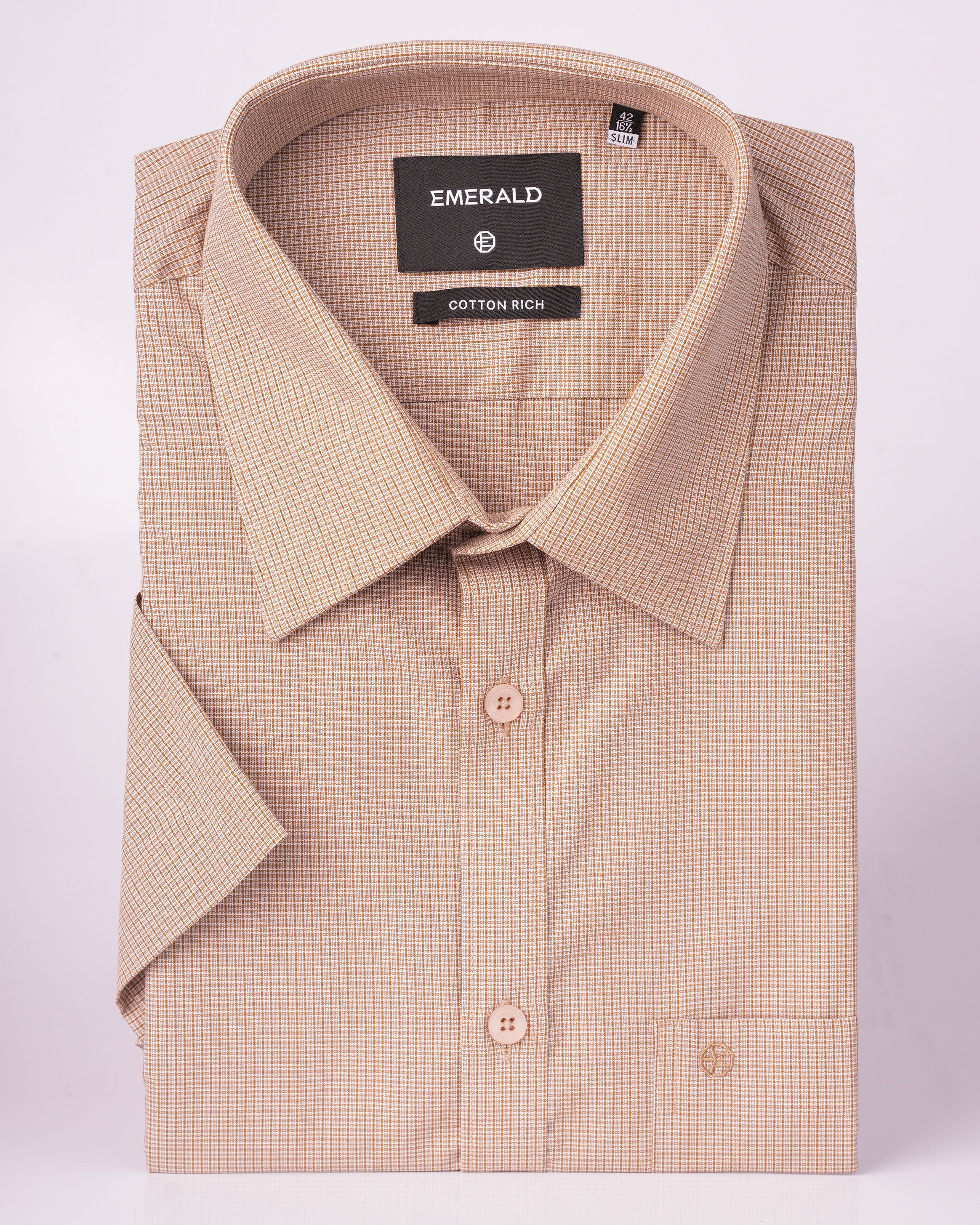 Emerald Formal Printed Slim Fit - Mustard