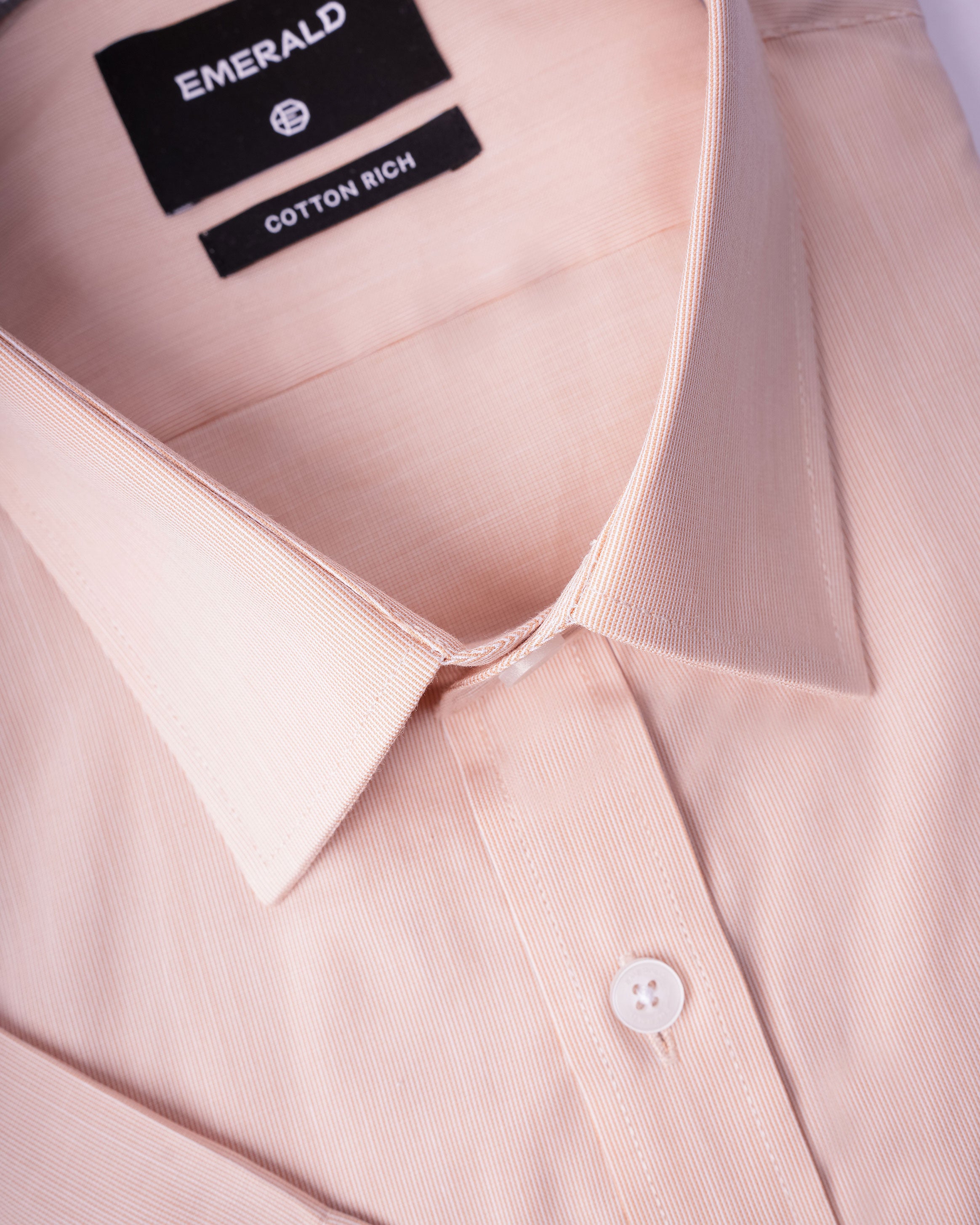 EMERALD CORPORATE  REGULAR  FIT PIQUE DOBBY-BROWN DOESKIN