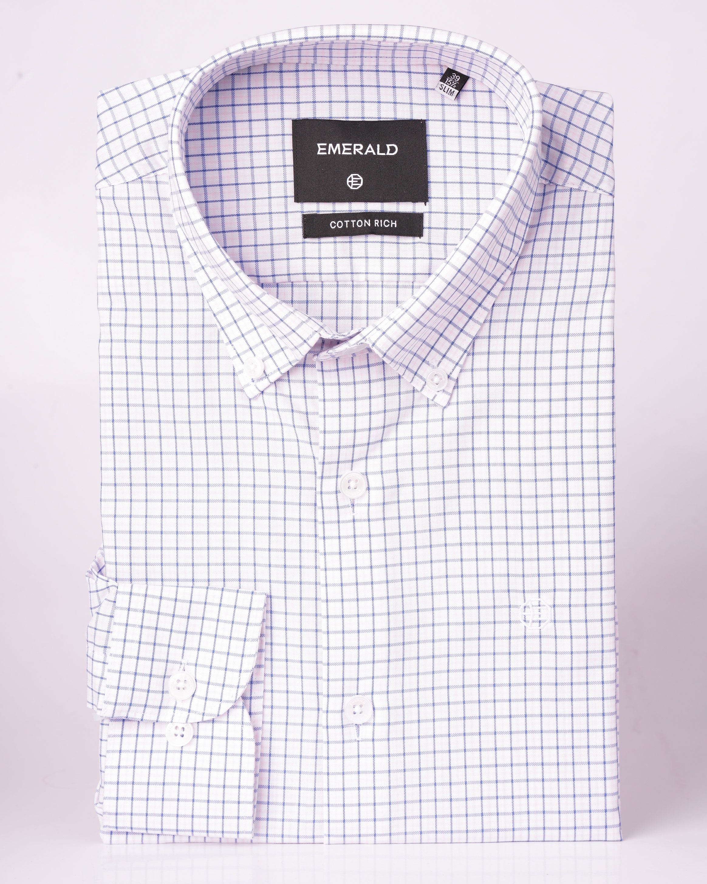 Emerald Formal Checks Slim Fit - Lilac Chiffon