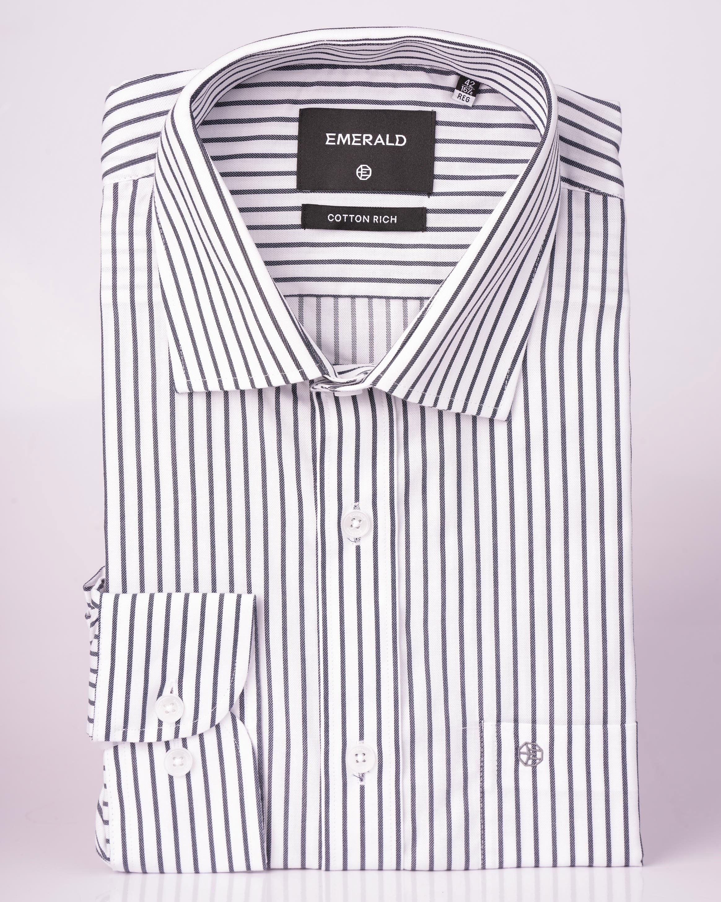 Emerald Formal Stripe Regular Fit - Black