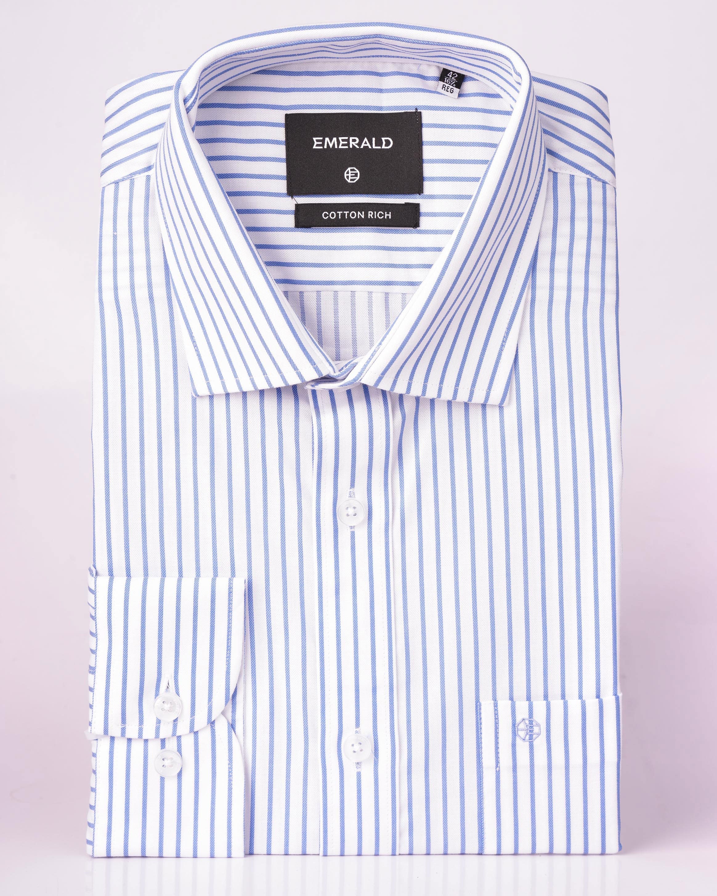 Emerald Formal Stripe Regular Fit - Vista Blue