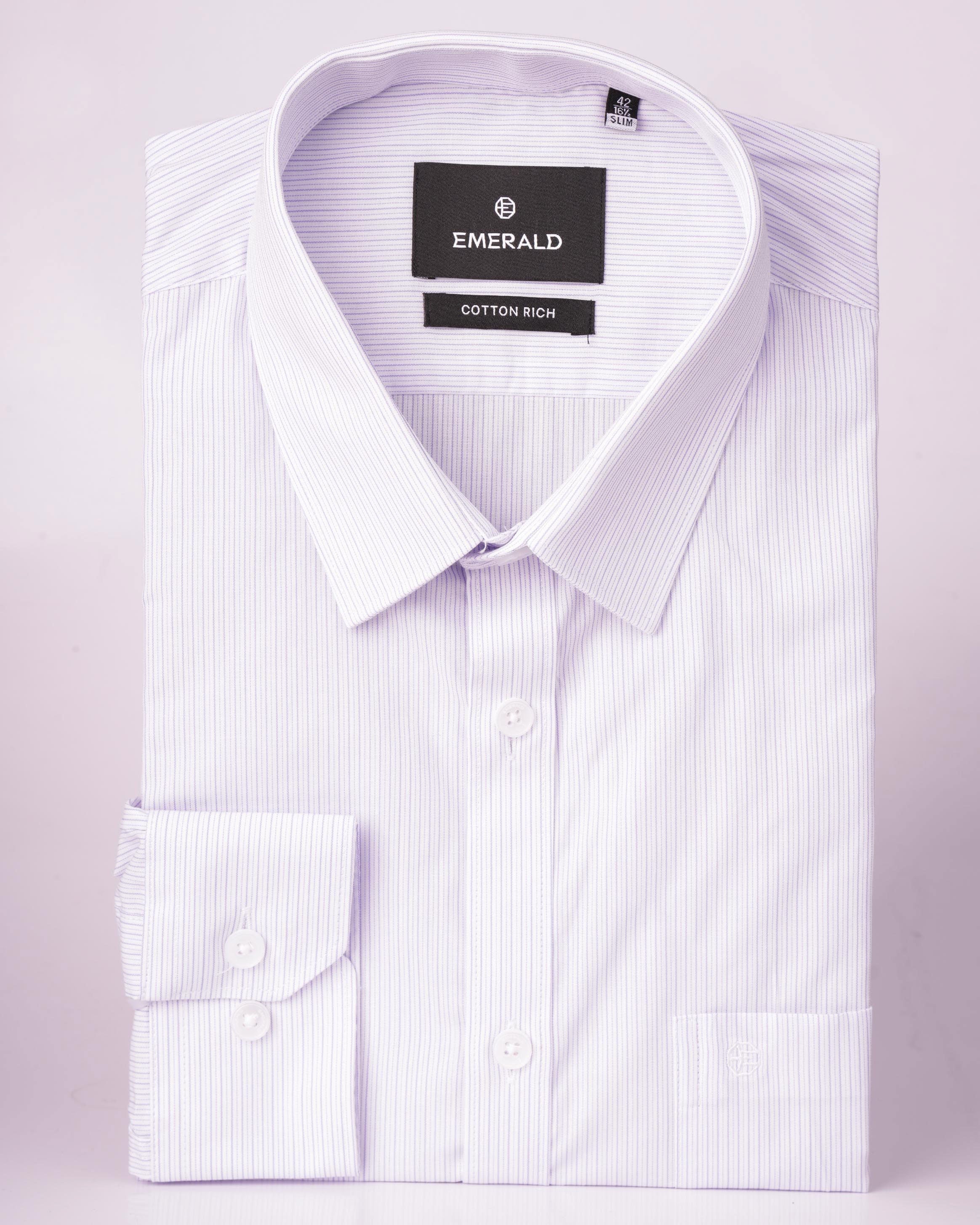 Emerald Formal Stripe Slim Fit - Pastel Lilac