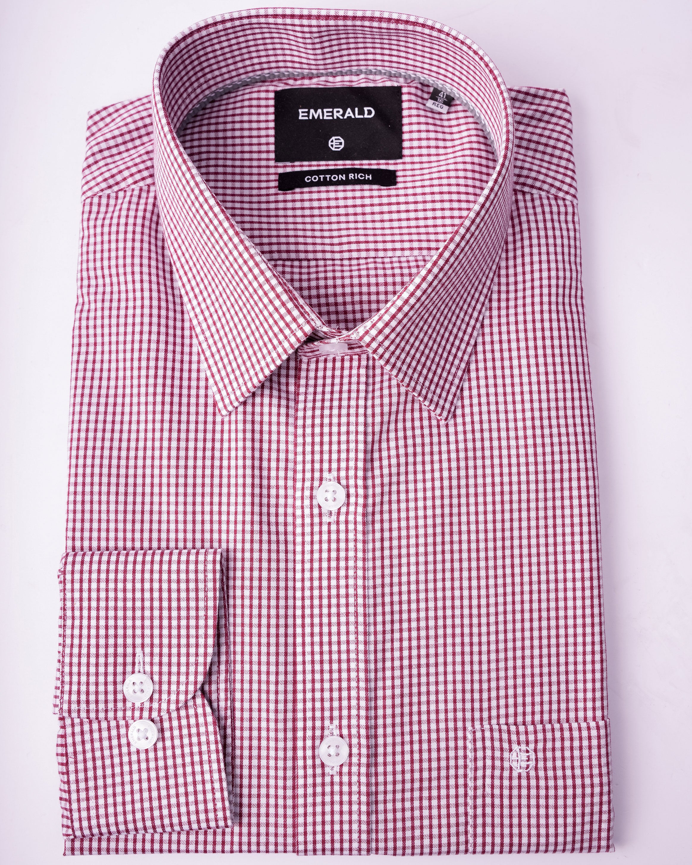 EMERALD CORPORATE REGULAR FS - CROSS BOARD CHECK -CLARET RED