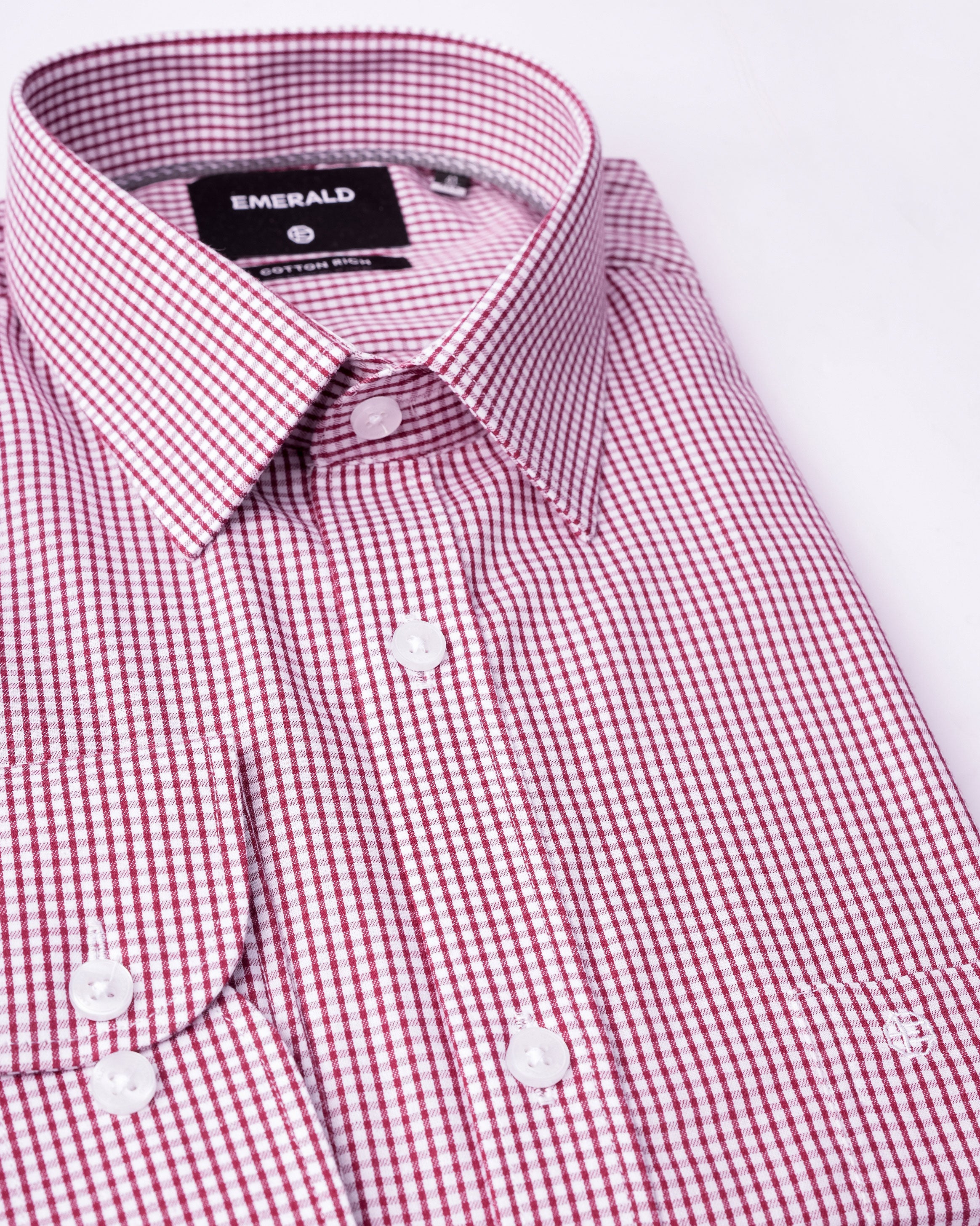 EMERALD CORPORATE REGULAR FS - CROSS BOARD CHECK -CLARET RED