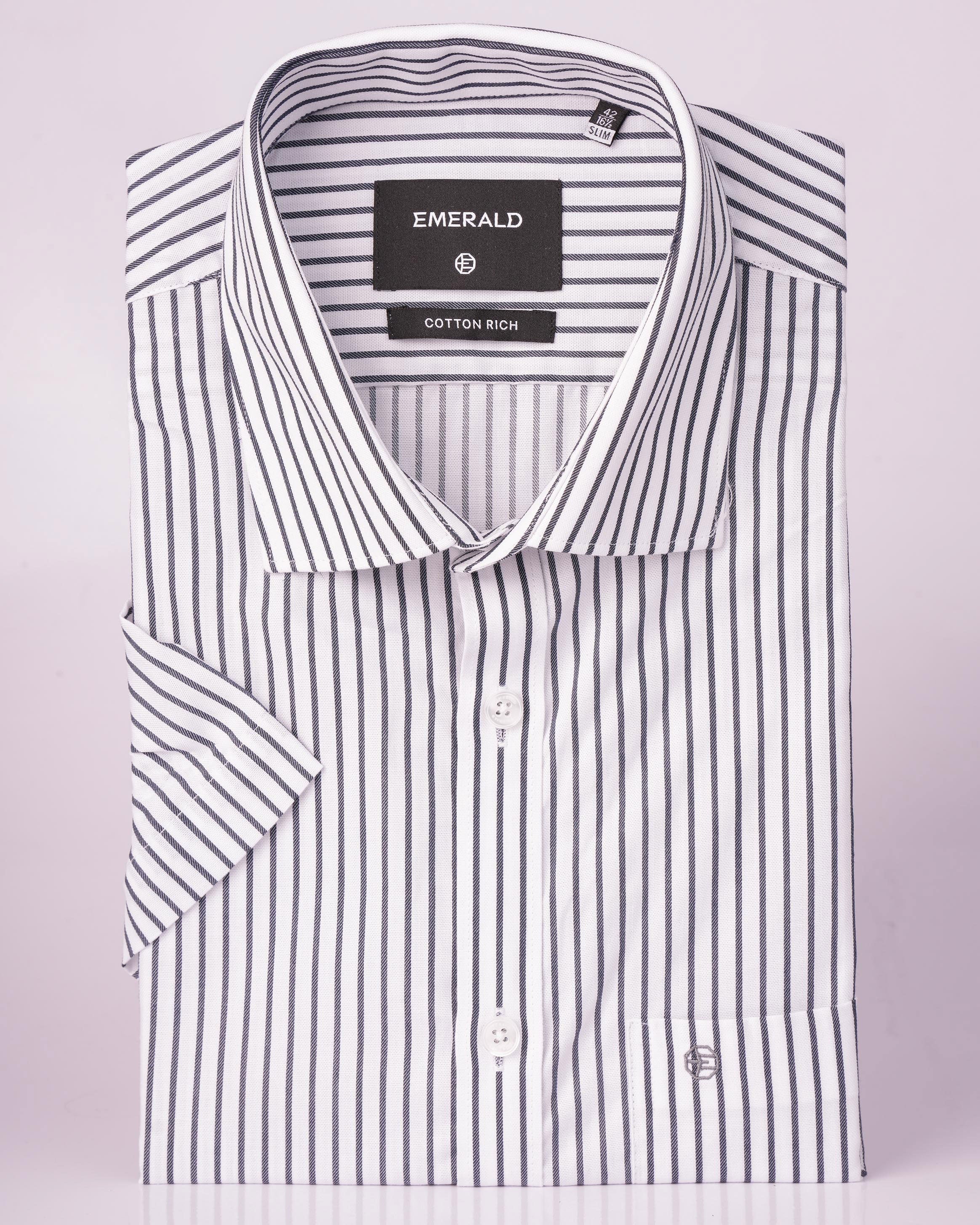 Emerald Formal Stripe Slim Fit - Black