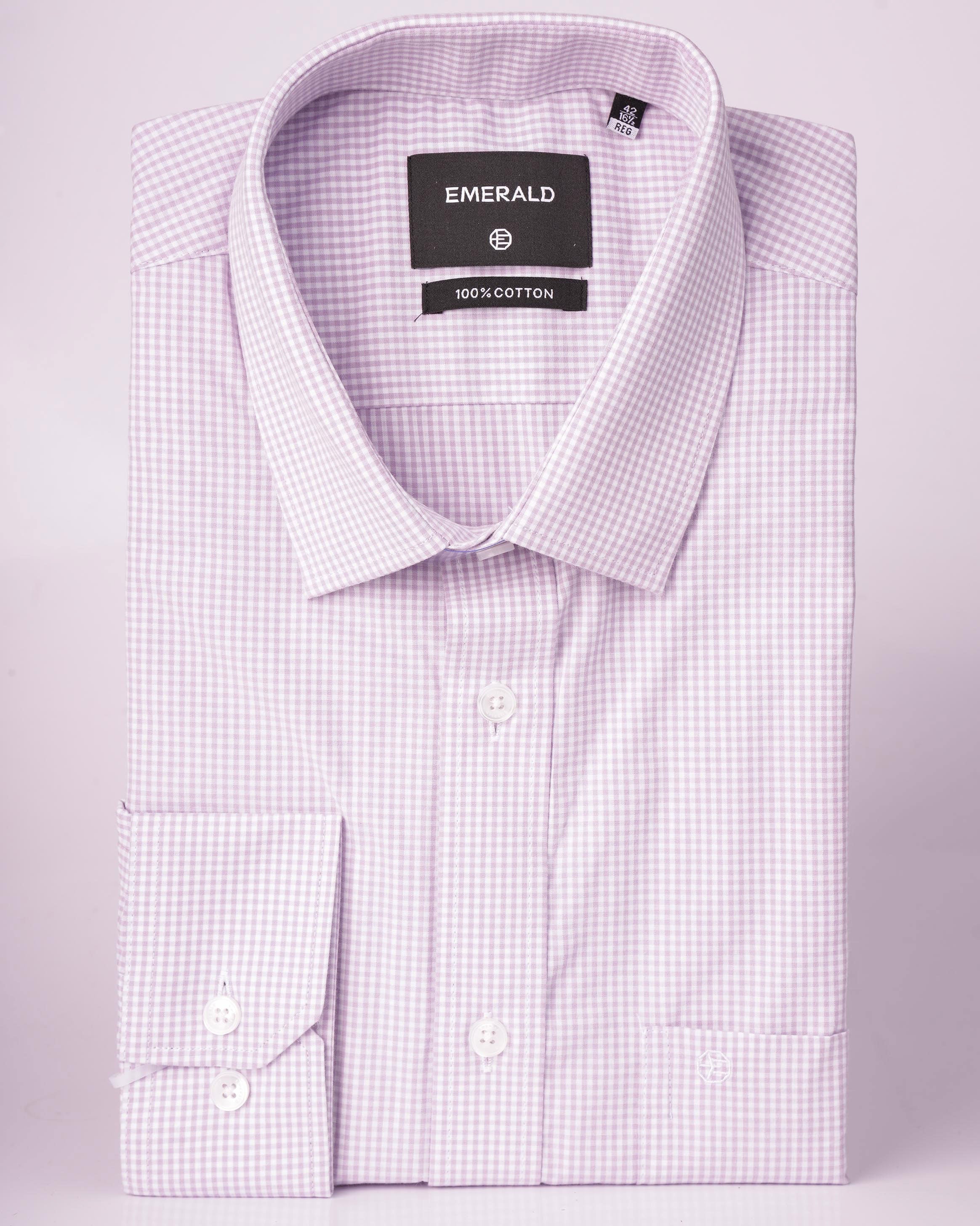 Emerald Formal Micro Checks Regular Fit - Purple Majesty