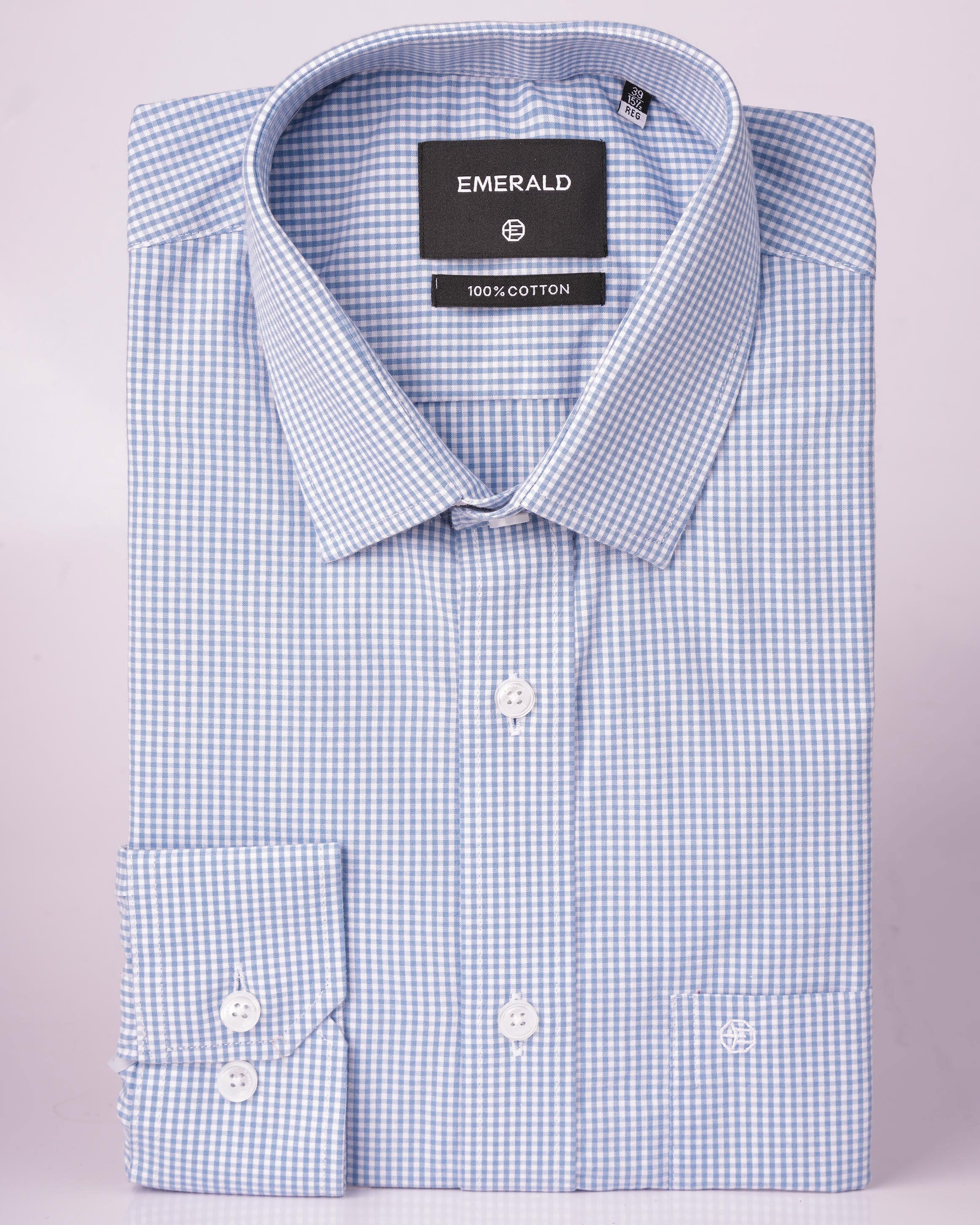 Emerald Formal Micro Checks Regular Fit - Bright Cobalt