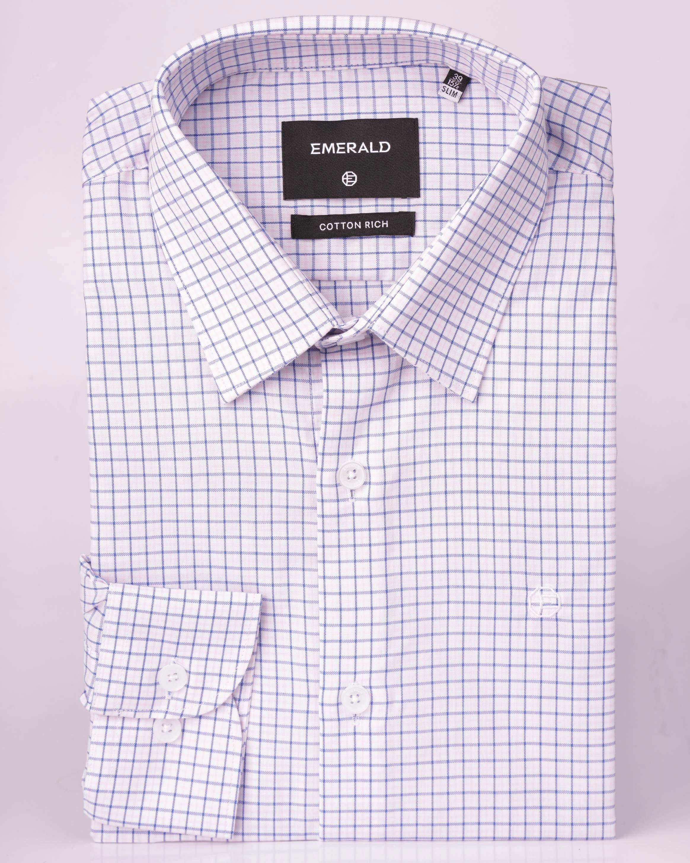 Emerald Formal Checks Slim Fit - Lilac Chiffon