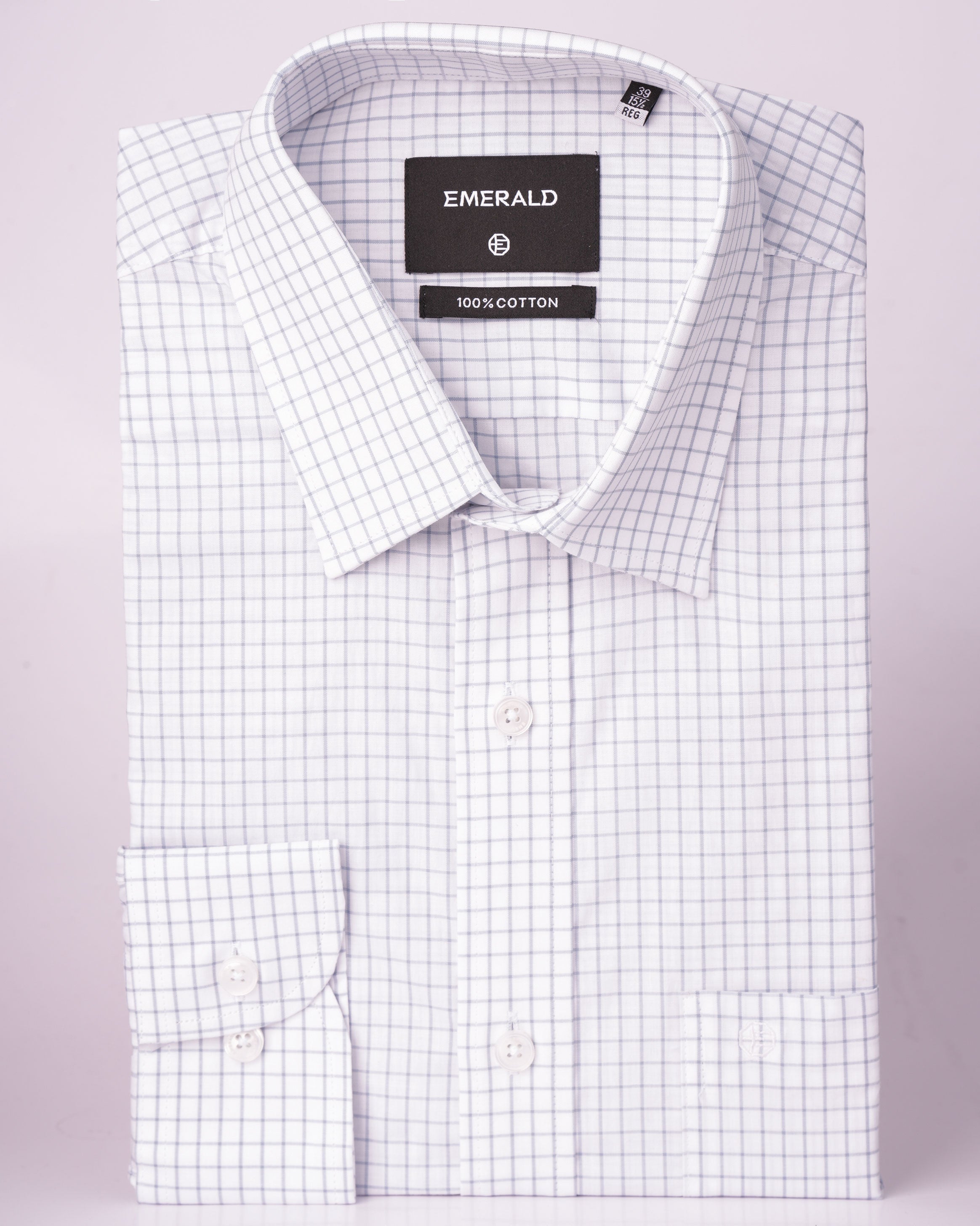 Emerald Formal Checks Regular Fit - Charcoal