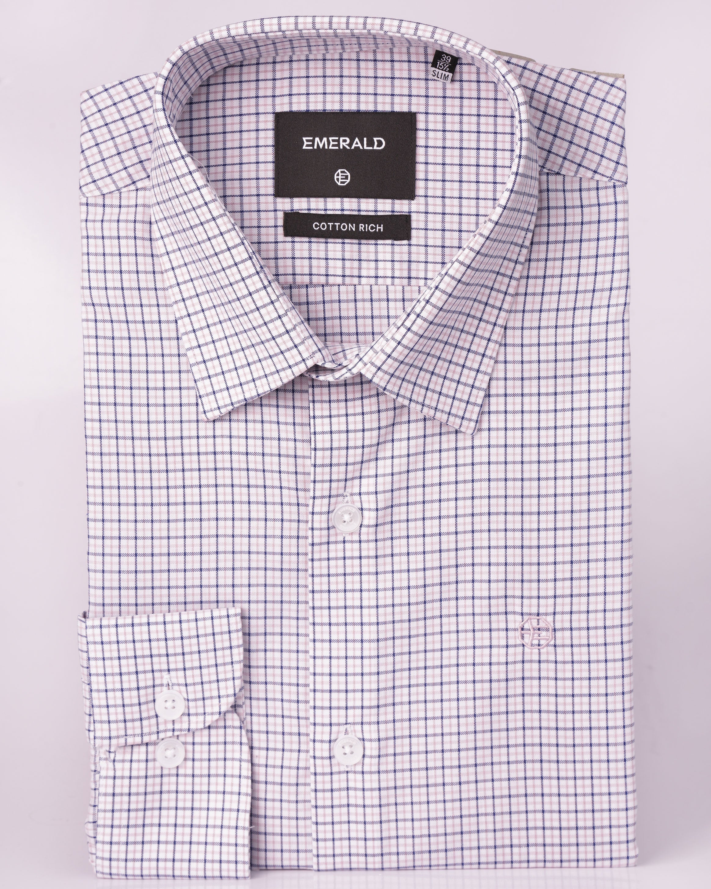 Emerald Formal Checks Slim Fit - Honey