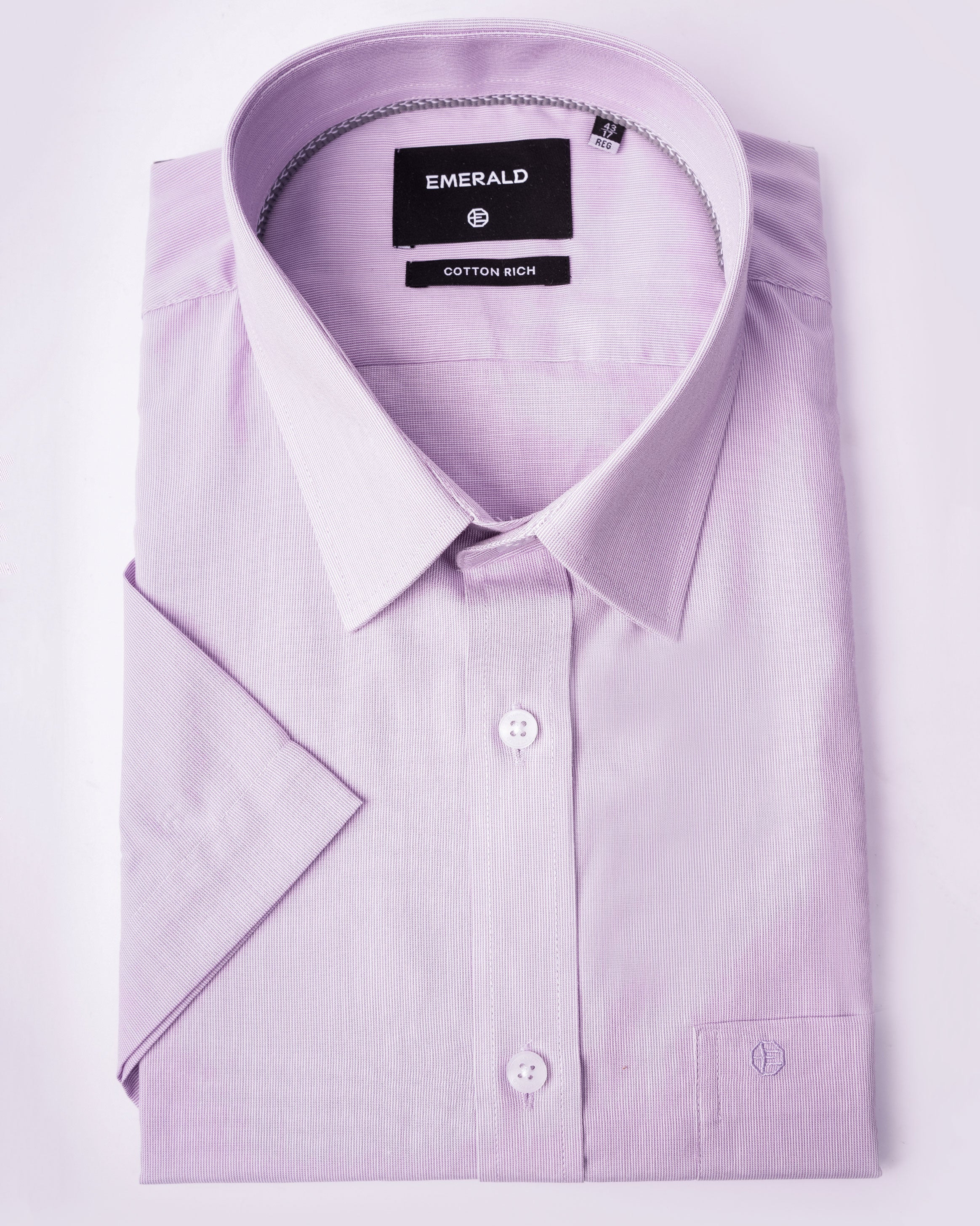 EMERALD CORPORATE  REGULAR  FIT PIQUE DOBBY-MEDIUM VIOLET